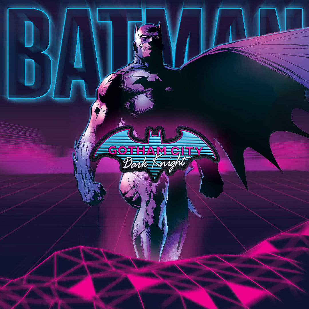 Gotham City Dark Knight Neon Batman Embroidered Patch - Perfect for Jackets, Backpacks & Cosplay Costumes