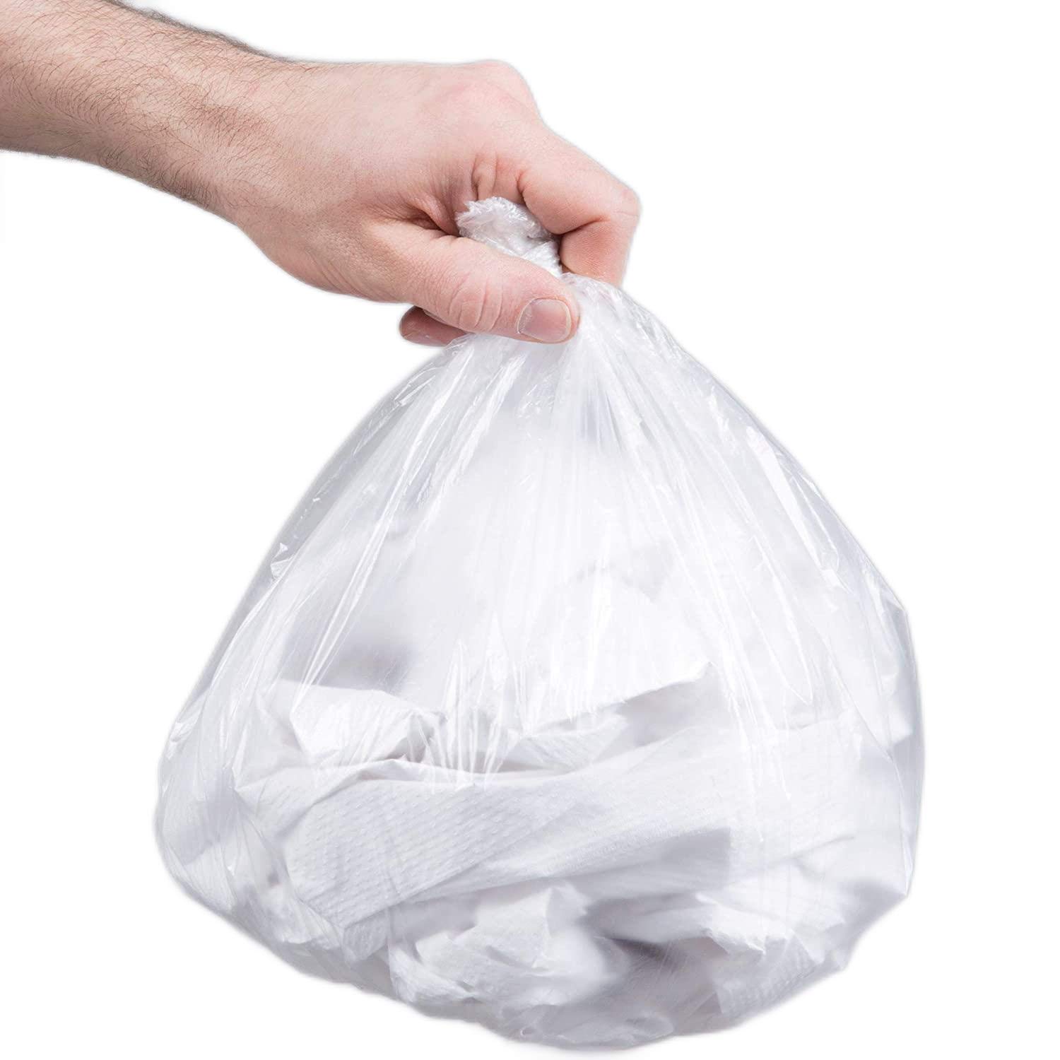 4 Gallon Clear Trash Bags - 100 Small Mini Garbage Bags for Bathroom, Kitchen, Car & Office | Mini Trash Can Liners | Paper Waste Basket & Recycling Bags | Perfect for Small Spaces & Waste Disposal