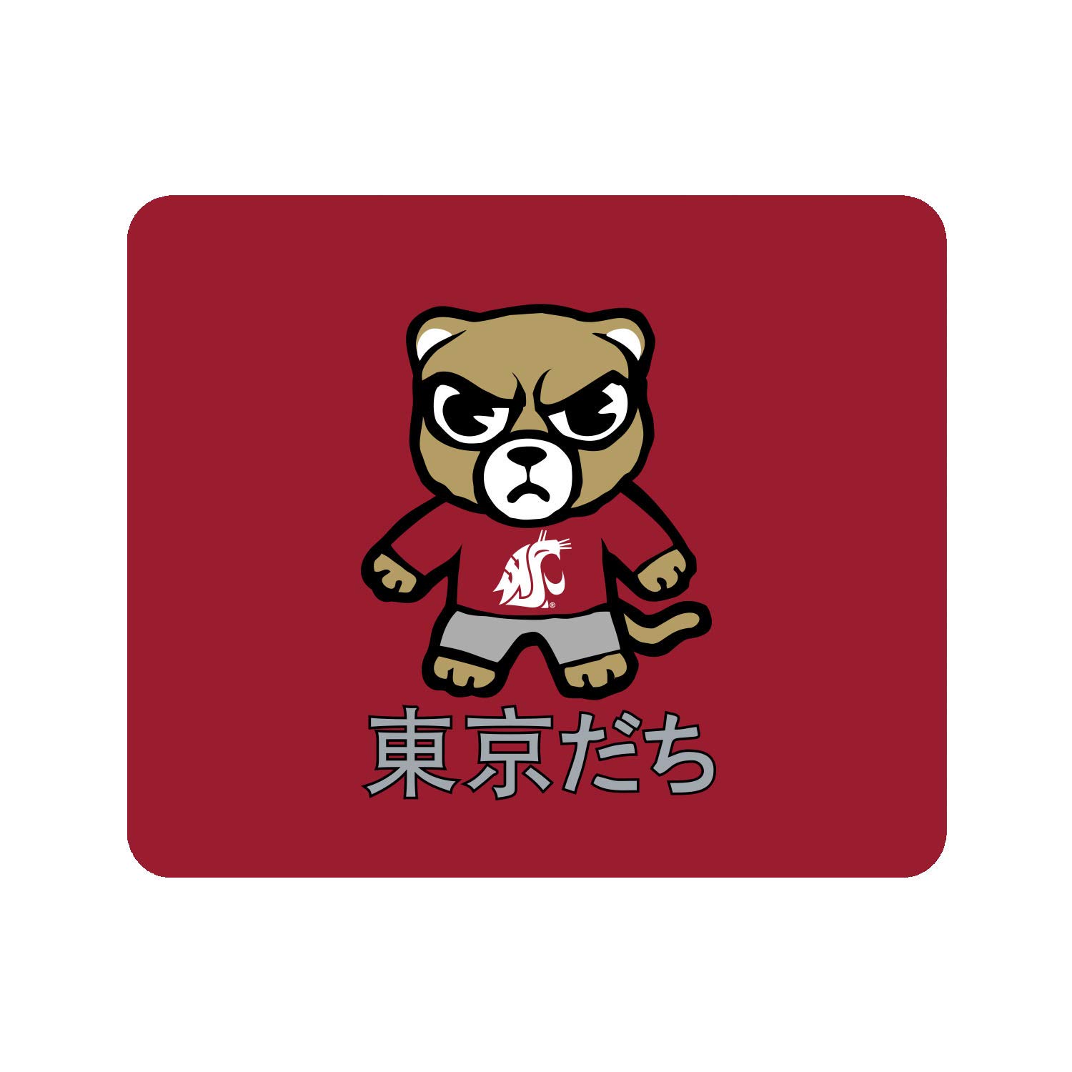 Washington State University WSU Standard Fabric Mouse Pad - Non-Slip Desk Accessory for Gaming & Office Use - Tokyodachi Classic Design - Perfect for College Dorm, Home Office & Computer Workstations