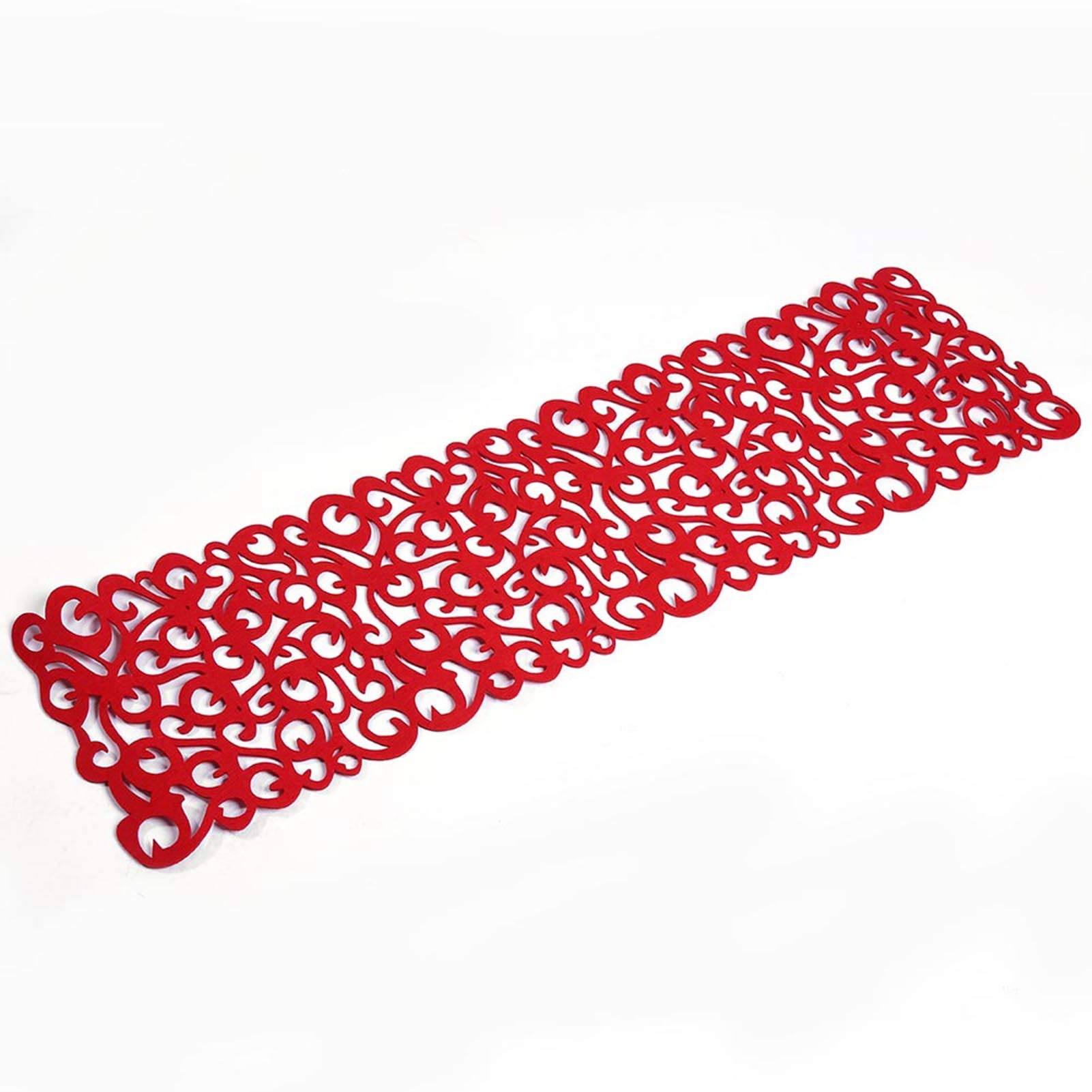 Premium Felt Tablecloth - Handmade Burlap Roll Linen Fabric Rectangle Table Cover for Party, Holiday Dinner, Wedding & Reception Decor (Red) | Elegant Dining Table Protection & Home Decoration