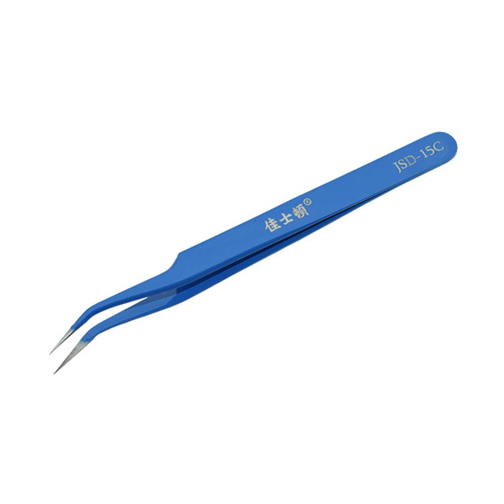 Professional Precision Stainless Steel Curved Eyelash Tweezers - Perfect for Lash Extensions, Nail Art, Crafts & Electronics Repair - Salon, DIY Beauty & Micro Tool Kit Essential