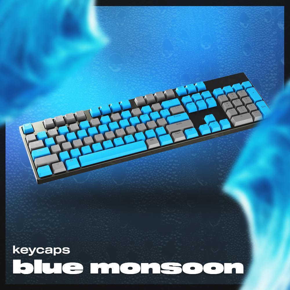 Blue Monsoon Keycaps - Premium PBT Keycap Set for Mechanical Keyboards - Perfect for Gaming, Typing & Custom Builds