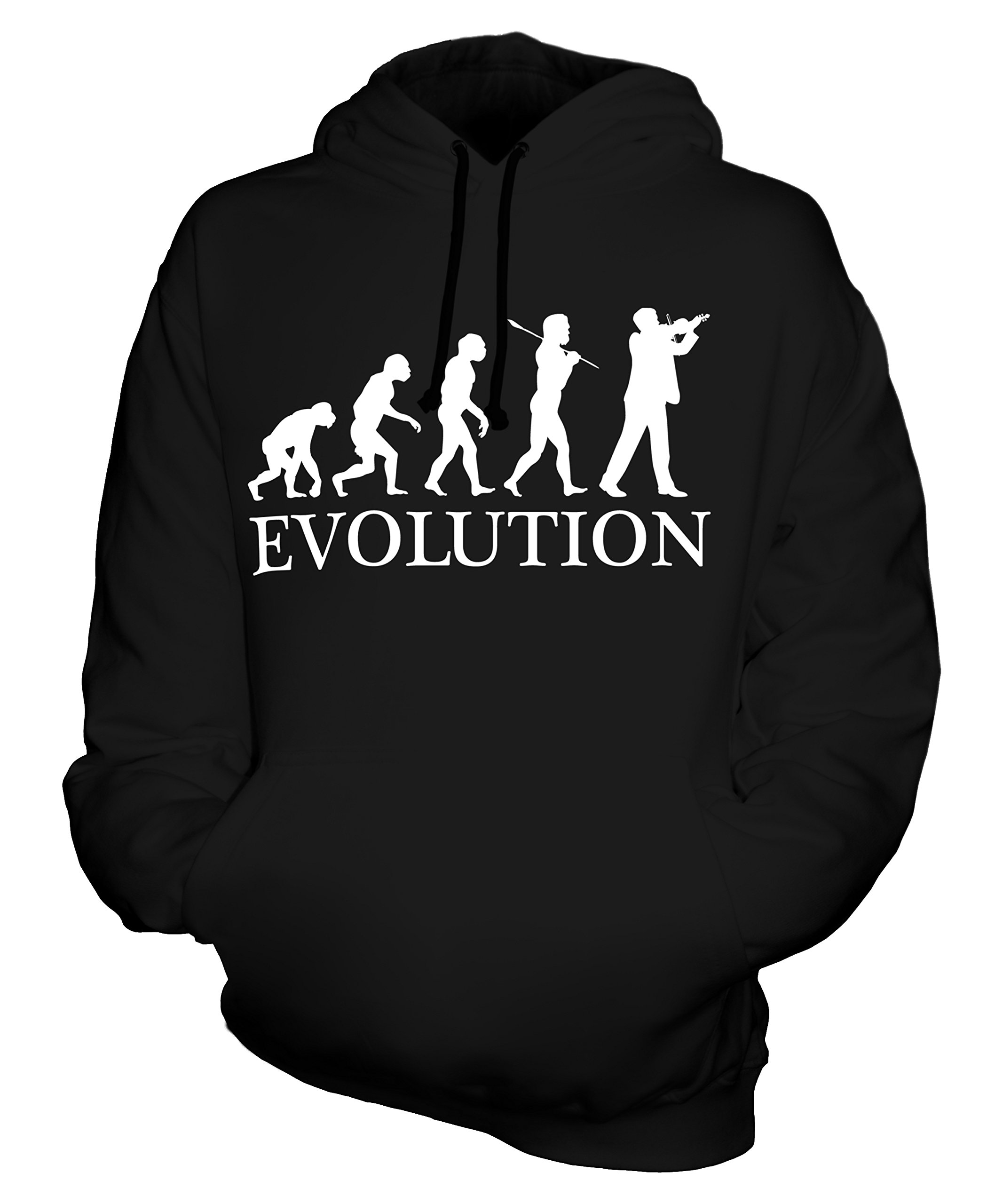Unisex Violinist Evolution of Man Hoodie - Mens & Womens Soft Cotton Pullover Sweatshirt - Perfect for Music Lovers, Orchestra Performances & Casual Wear