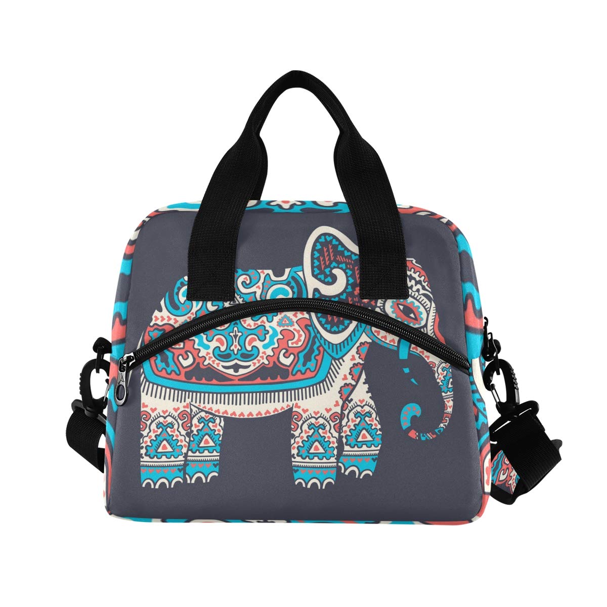 Husky Boho Elephant Insulated Lunch Bag - Durable Cooler Tote for Women, Work, School & Picnic - Stylish & Eco-Friendly Lunch Box for Everyday Use