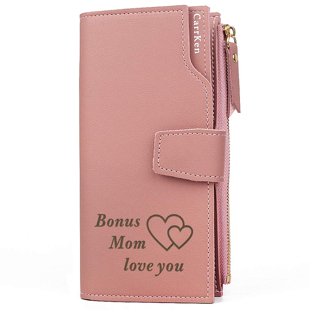Personalized Engraved Leather Wallet for Women - Custom Credit Card Holder & Long Clutch Purse - Perfect Gift for Mom, Wife, Sister, Daughter - Birthday, Anniversary, Mother's Day, Christmas Present - Ideal for Everyday Use, Travel & Special Occasions