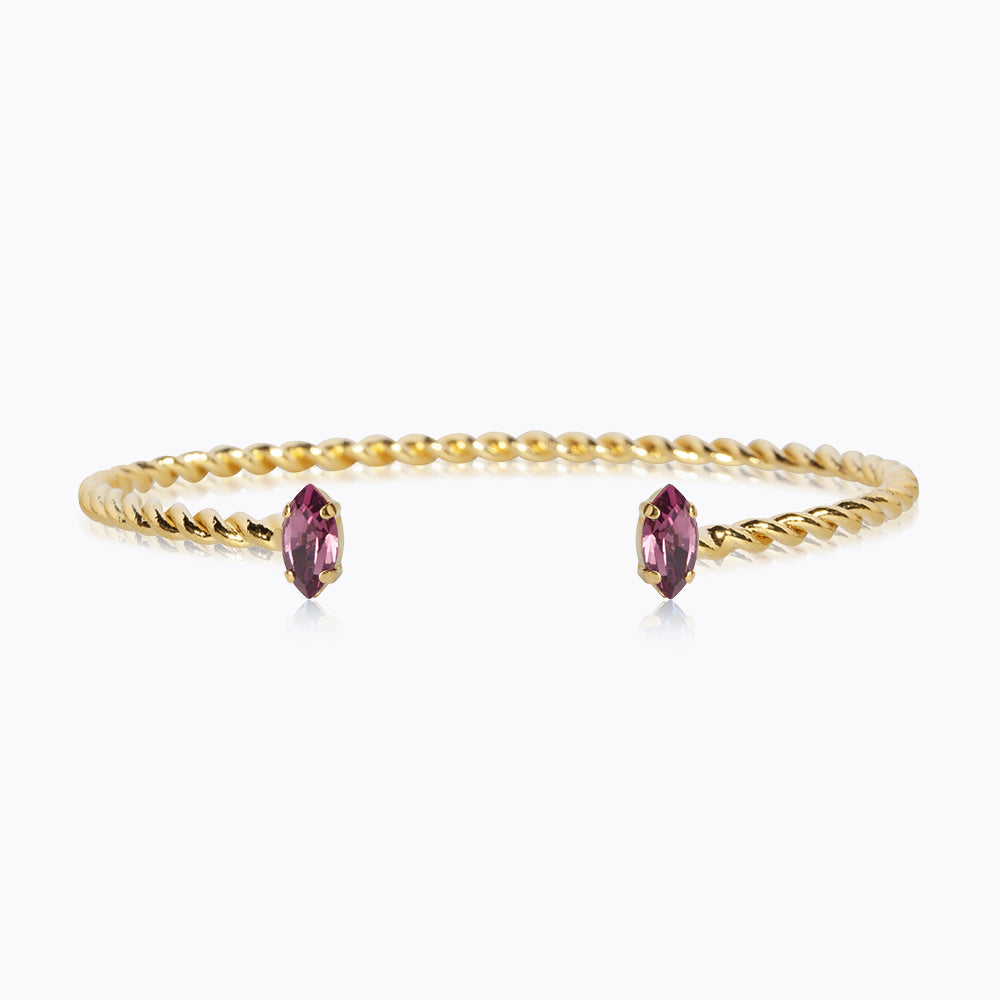 Petite Navette Bracelet with Iris Design - Elegant & Dainty Jewelry for Women | Perfect for Everyday Wear, Gifts & Special Occasions