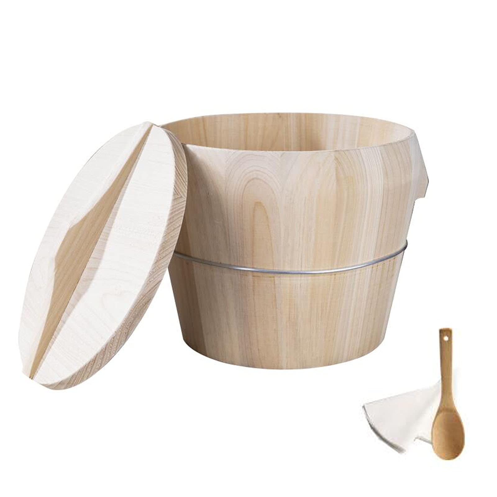 Premium Handmade Wooden Steamer Basket - 10.6 Inch Bamboo Rice Cooker for Perfect Sushi, Dim Sum & Asian Cuisine | Ideal for Restaurants, Home Kitchens & Healthy Meal Prep