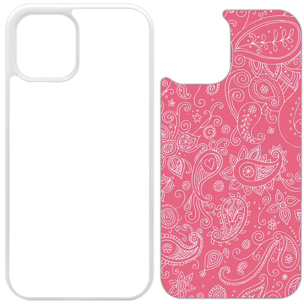 [75 Pack] Innosub Sublimation Phone Cases for iPhone 12 Pro MAX - White Rubber Blank Dye-Sublimation Cases with Aluminum Inserts | Printable Phone Cover Blanks for DIY Customization, Small Business & Personalized Gifts