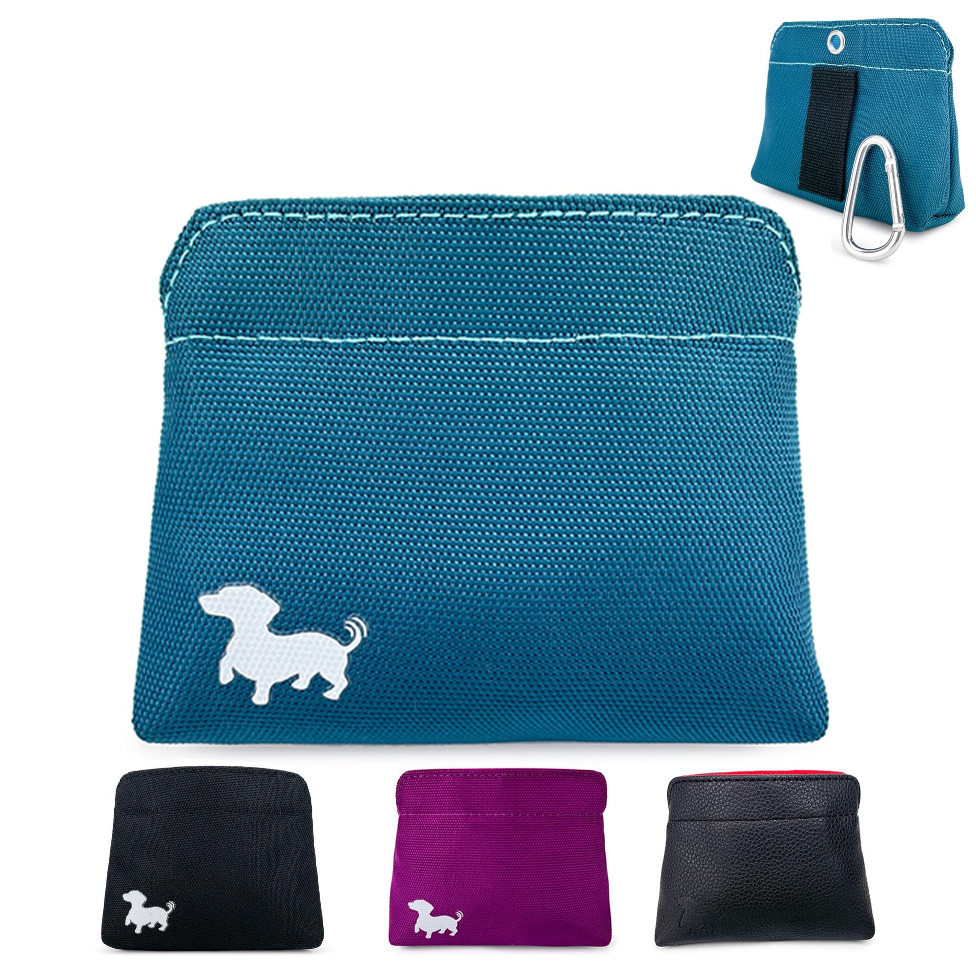 Portable Dog Treat Pouch with Magnetic Closure - Durable Pet Training Treat Bag for Small Dogs - Hands-Free Dog Walking Accessories - Perfect for Outdoor Adventures, Obedience Training & Daily Walks (Turquoise)