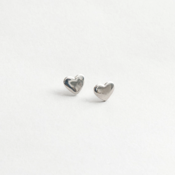 Amourette Heart Stud Earrings for Women - Sterling Silver Dainty Heart Studs - Perfect for Valentine's Day, Anniversary & Everyday Wear