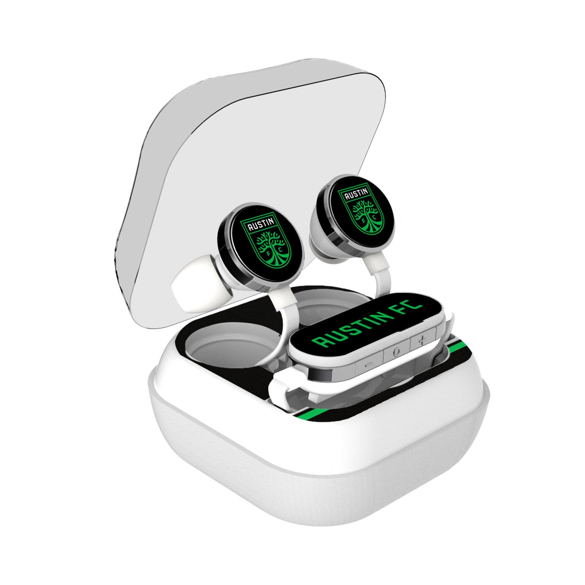 Austin FC Stripe Wireless Earbuds - Bluetooth 5.0 Headphones with 24H Playtime, Noise Cancelling for Sports, Workouts & Commuting | Perfect for Soccer Fans & Music Lovers