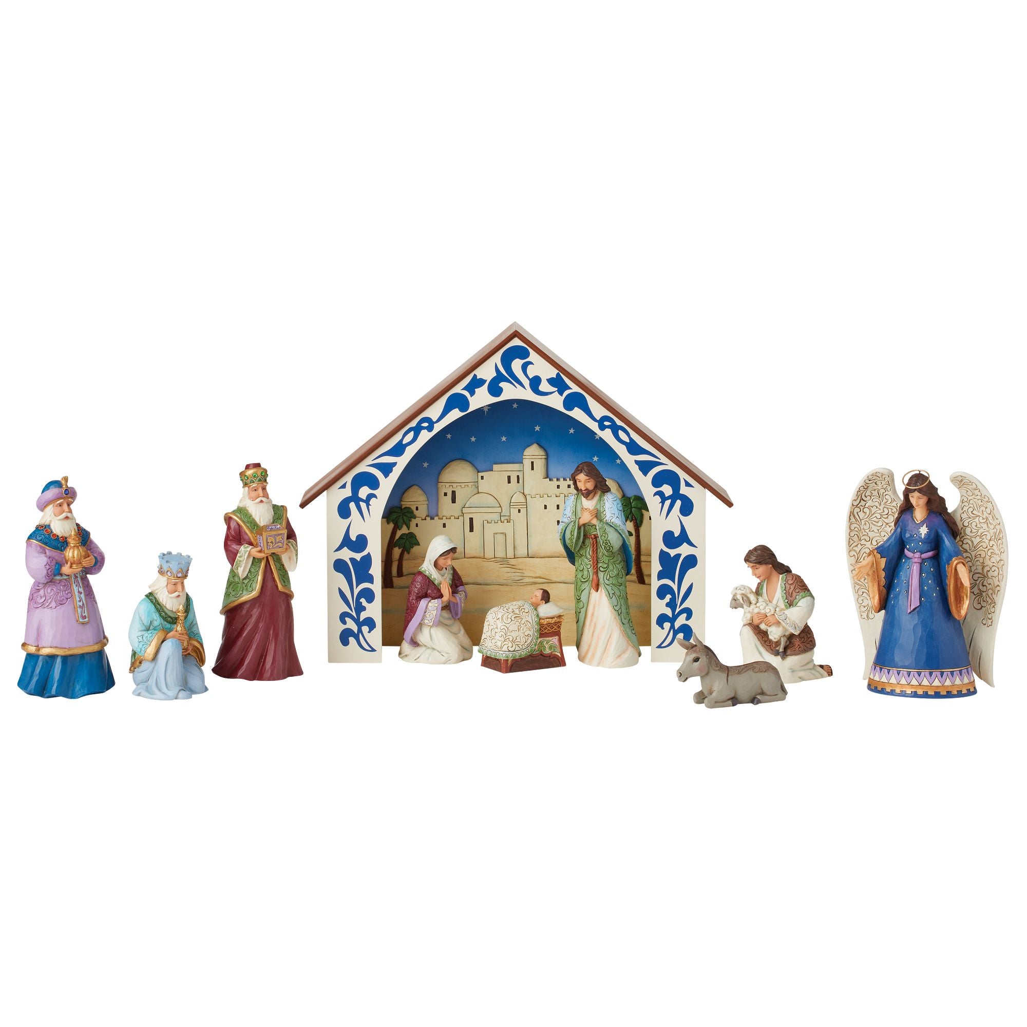 10 Piece Nativity Set Figurines - Handcrafted Christmas Manger Scene for Home Decor, Holiday Display & Gift Giving