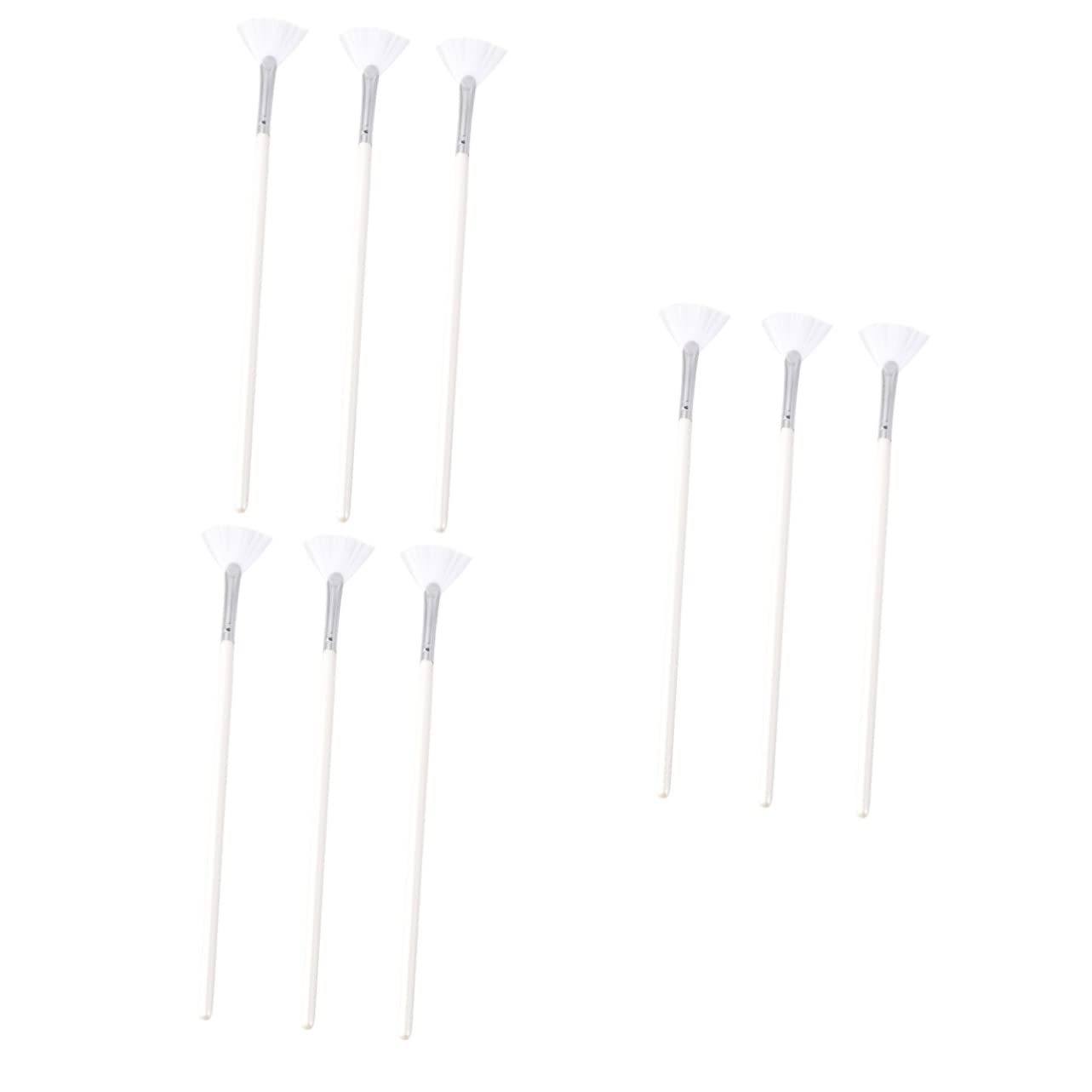 Minkissy 9-Piece Silicone Facial & Body Brush Set - Beauty Tool for Makeup, Acrylic Brush, Fan Brush, Mud Mask Applicator with Bamboo Stirring Rod (White) - Perfect for Spa, Salon & At-Home Skincare Routine