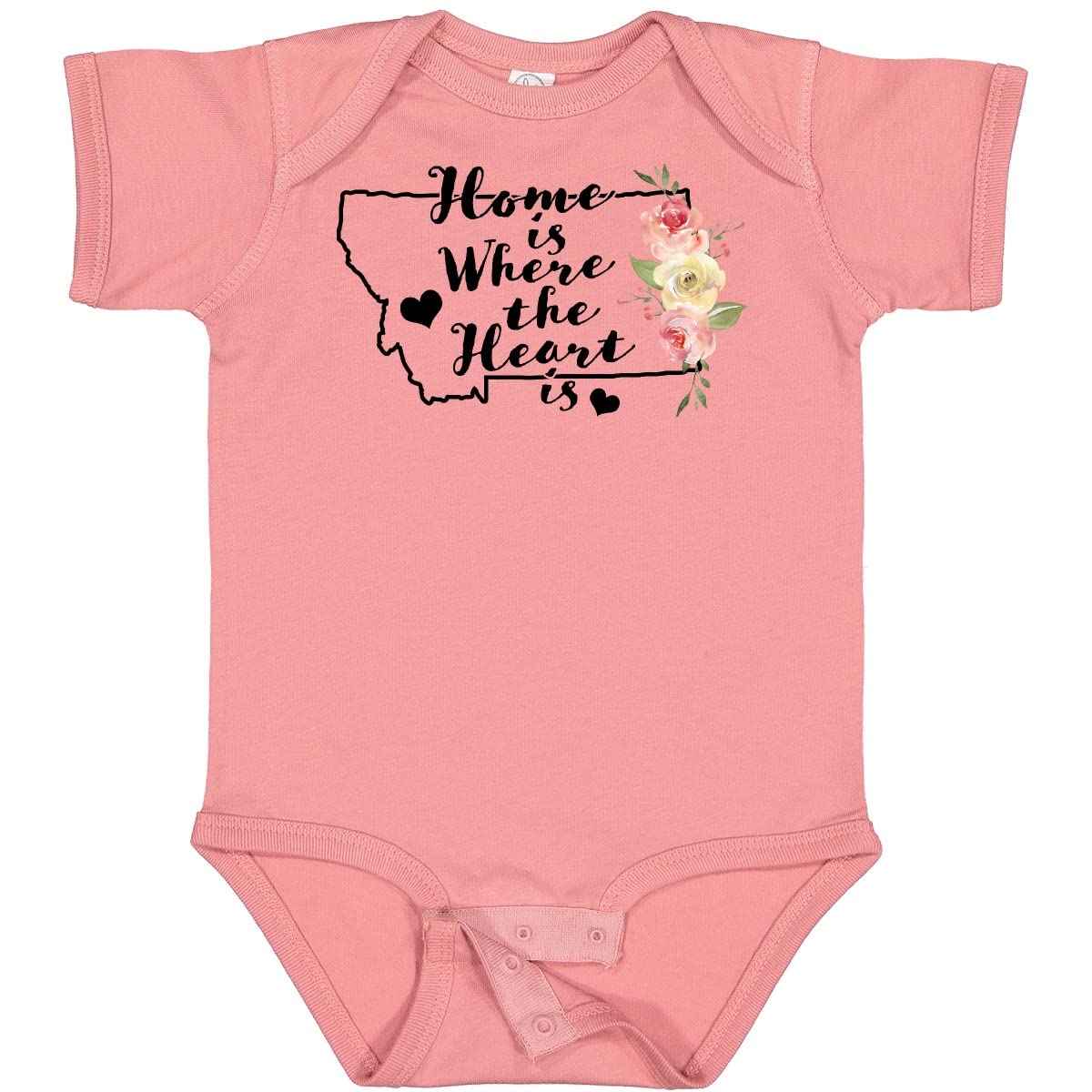 Inktastic Montana Home is Where The Heart is Watercolor Baby Bodysuit - Soft Cotton Onesie for Newborns & Infants - Perfect for Family Photos, Baby Showers & Everyday Wear