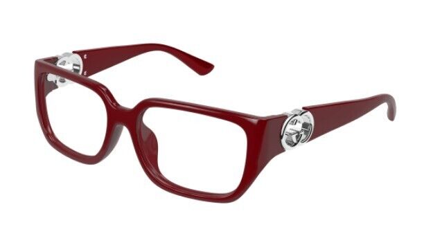 Gucci GG1694OA 003 Burgundy Rectangular Women's Eyeglasses - Stylish Designer Frames for Women, UV Protection & Lightweight Comfort - Perfect for Work, Reading & Fashion Accessories