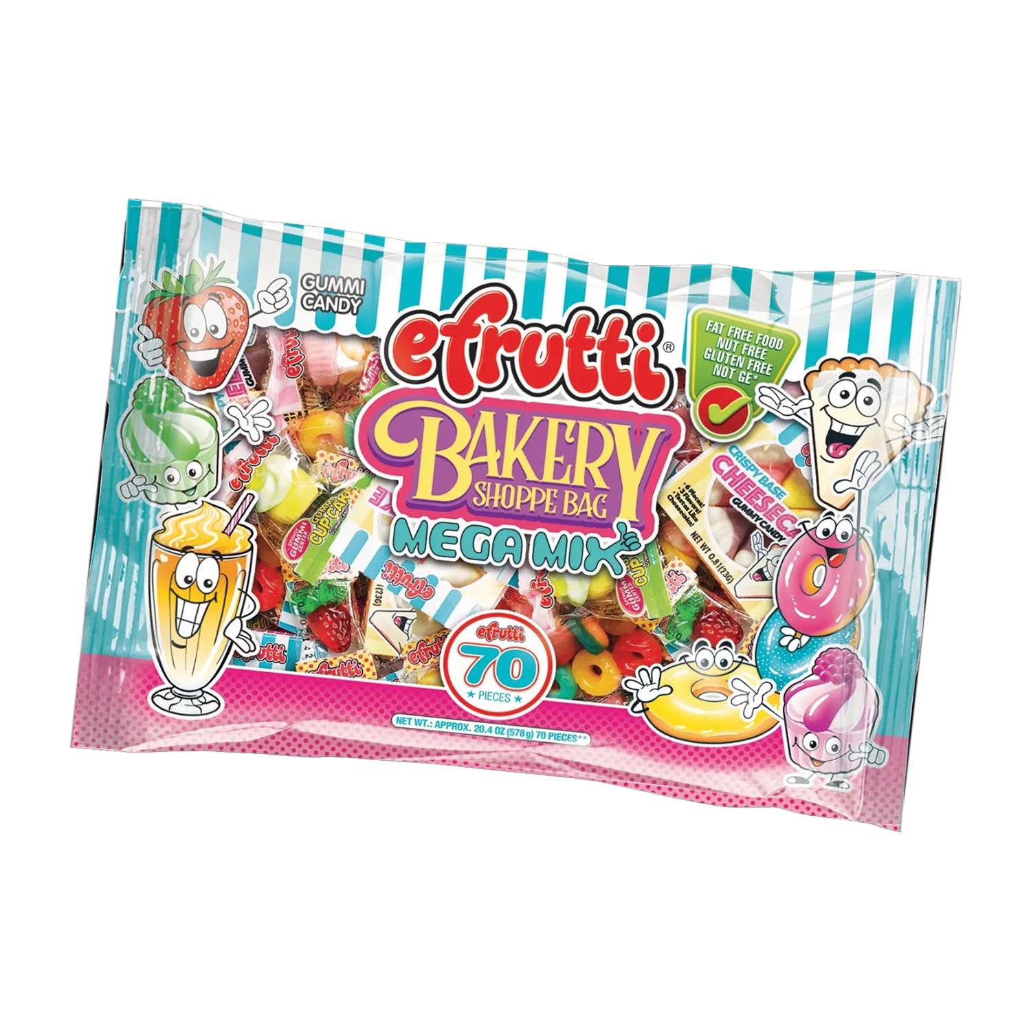 Efrutti Gummy Baker Shop Mega Candy - 70ct Resealable Bag for Baking, Party Favors & DIY Decorations | Sour & Sweet Chewy Treats