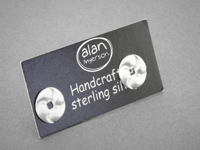 Sterling Silver Folded Circle Stud Earrings - Elegant Minimalist Jewelry for Women, Perfect for Everyday Wear & Special Occasions