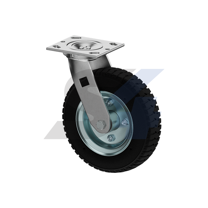 8 x 2 Inch Zinc Swivel Caster with Top Plate Mount - Heavy Duty Wheels for Furniture, Carts, and Industrial Equipment - Model C092.4E2