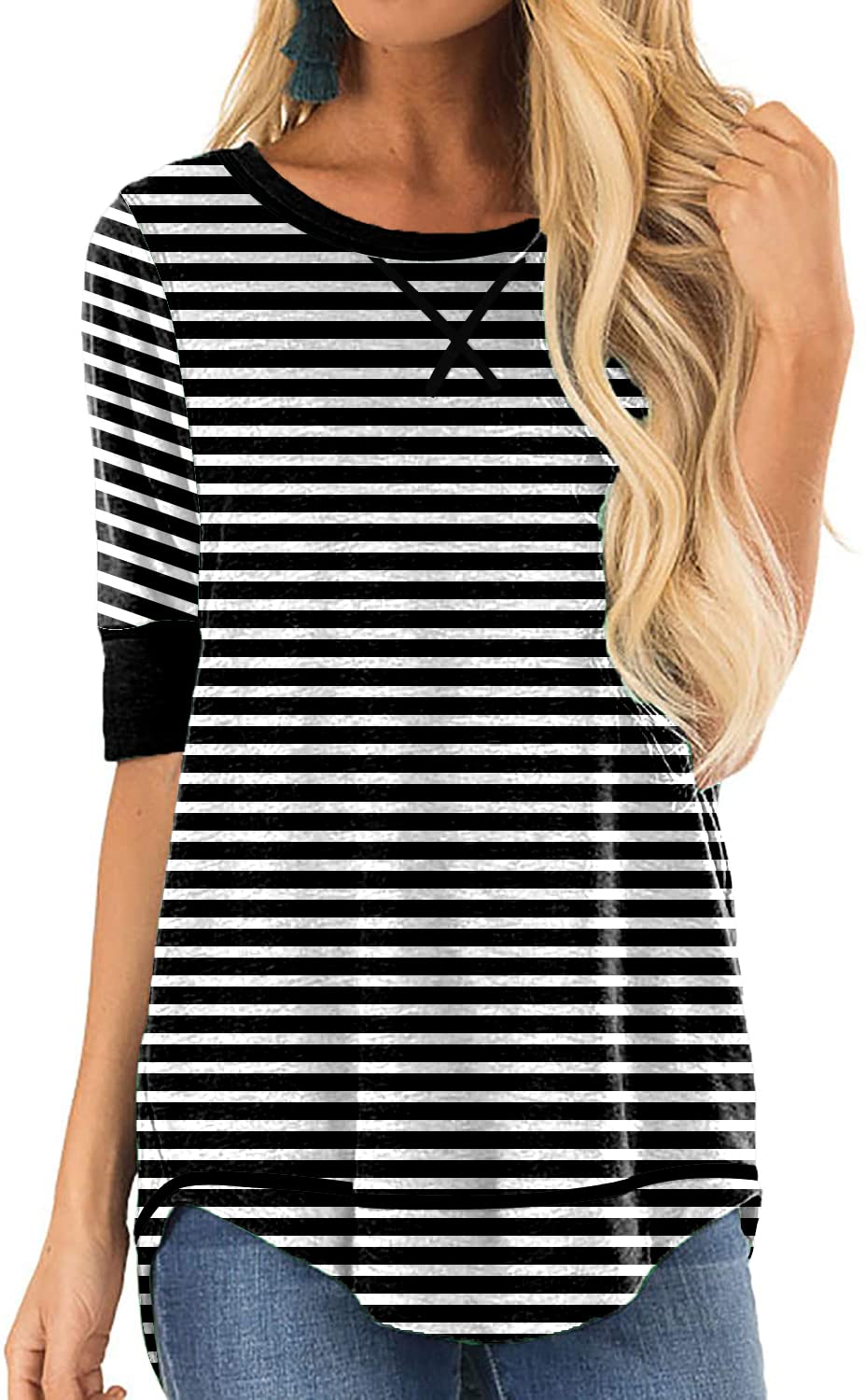 Women's Loose Fit Short Sleeve Cotton T-Shirts - Casual Crew Neck Pullover Tees with Side Split | Perfect for Everyday Wear, Weekend Outings & Summer Fashion