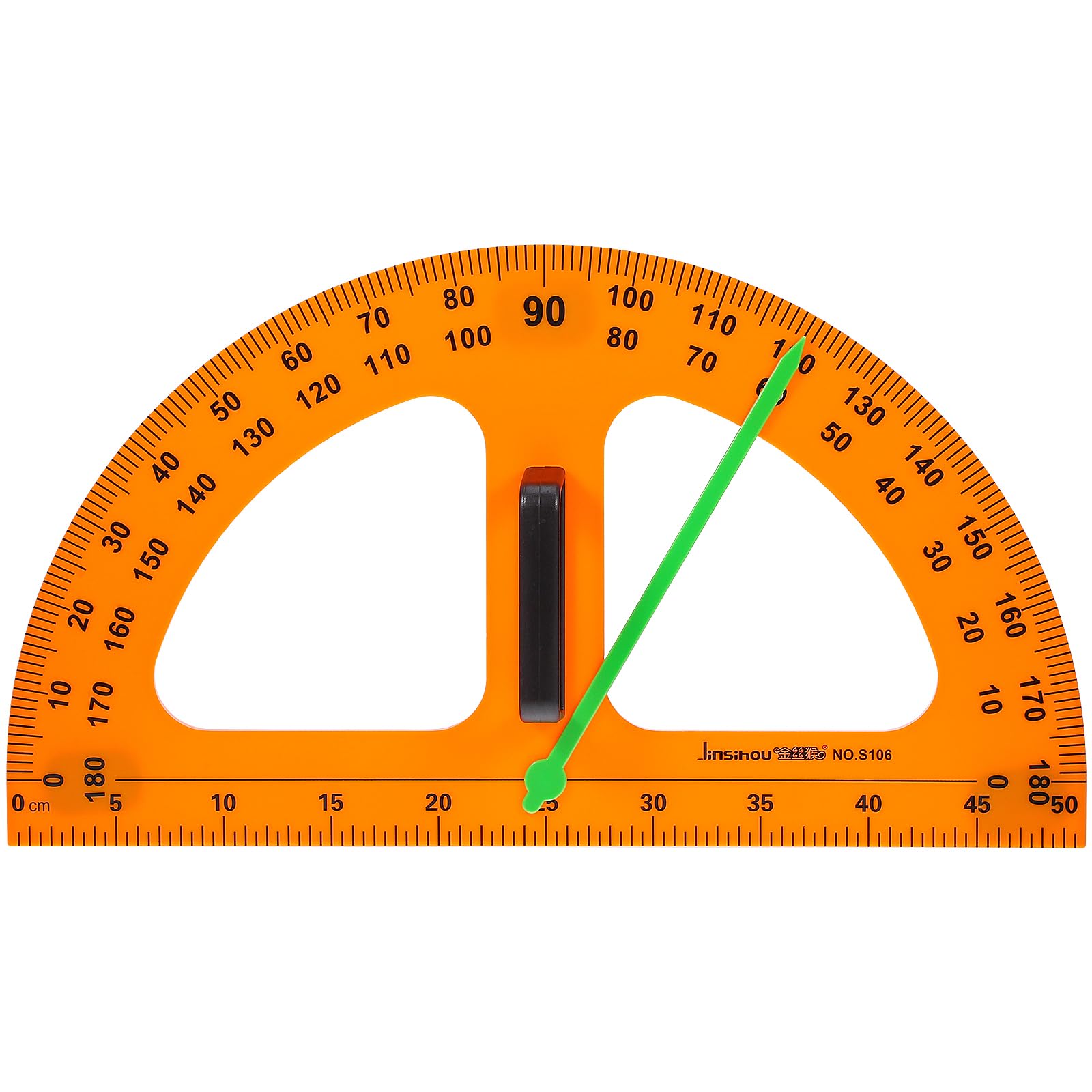 Kisangel Magnetic Math Protractor - Plastic Angle Measurement Tool for Geometry Classroom Teaching, Blackboard Drawing with Detachable Handle | Perfect for Teachers, Students & Engineers (Whiteboard, Drafting, STEM Education)