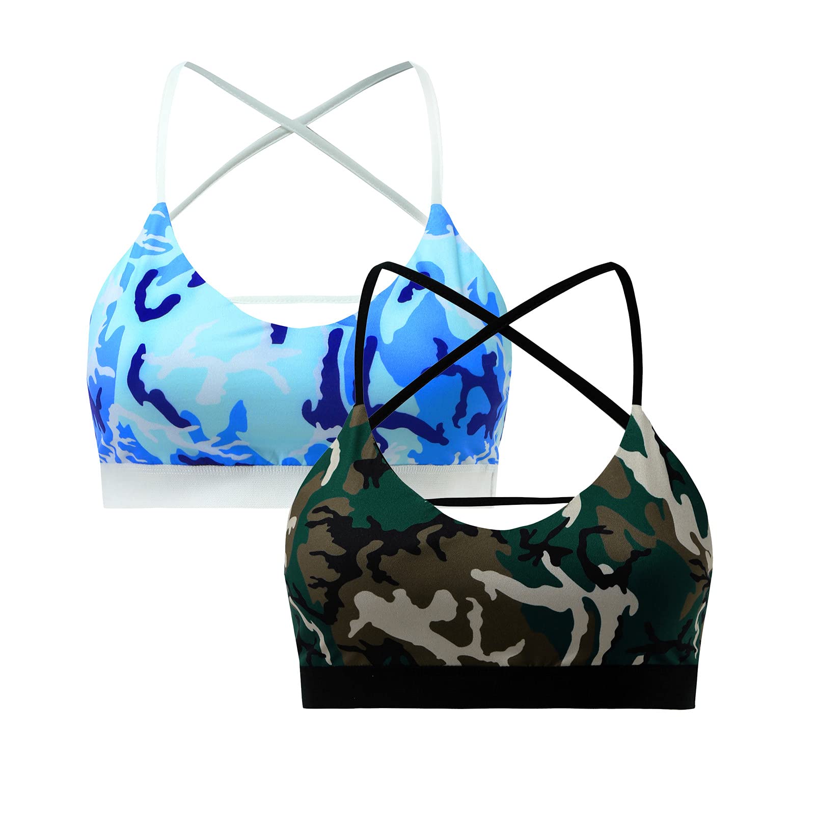 Plus Size Sports Bras for Women - 2 Pack High Support Workout Bras with Adjustable Straps for Yoga, Running & Gym | Fashion Green Activewear