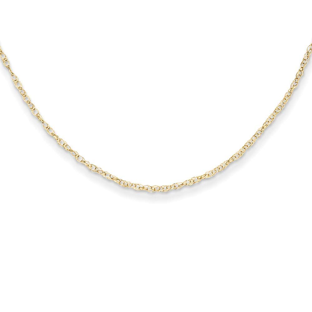 14K Yellow Gold Polished Spring Ring Rope Chain Necklace - 13 Inch Adjustable Length for Boys & Girls | Perfect for Birthdays, Graduation Gifts & Everyday Wear