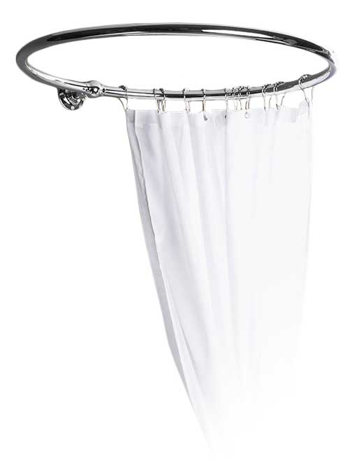 Round Chrome Shower Curtain Rod 90cm - Rust-Resistant Bathroom Hardware for Modern & Classic Decor