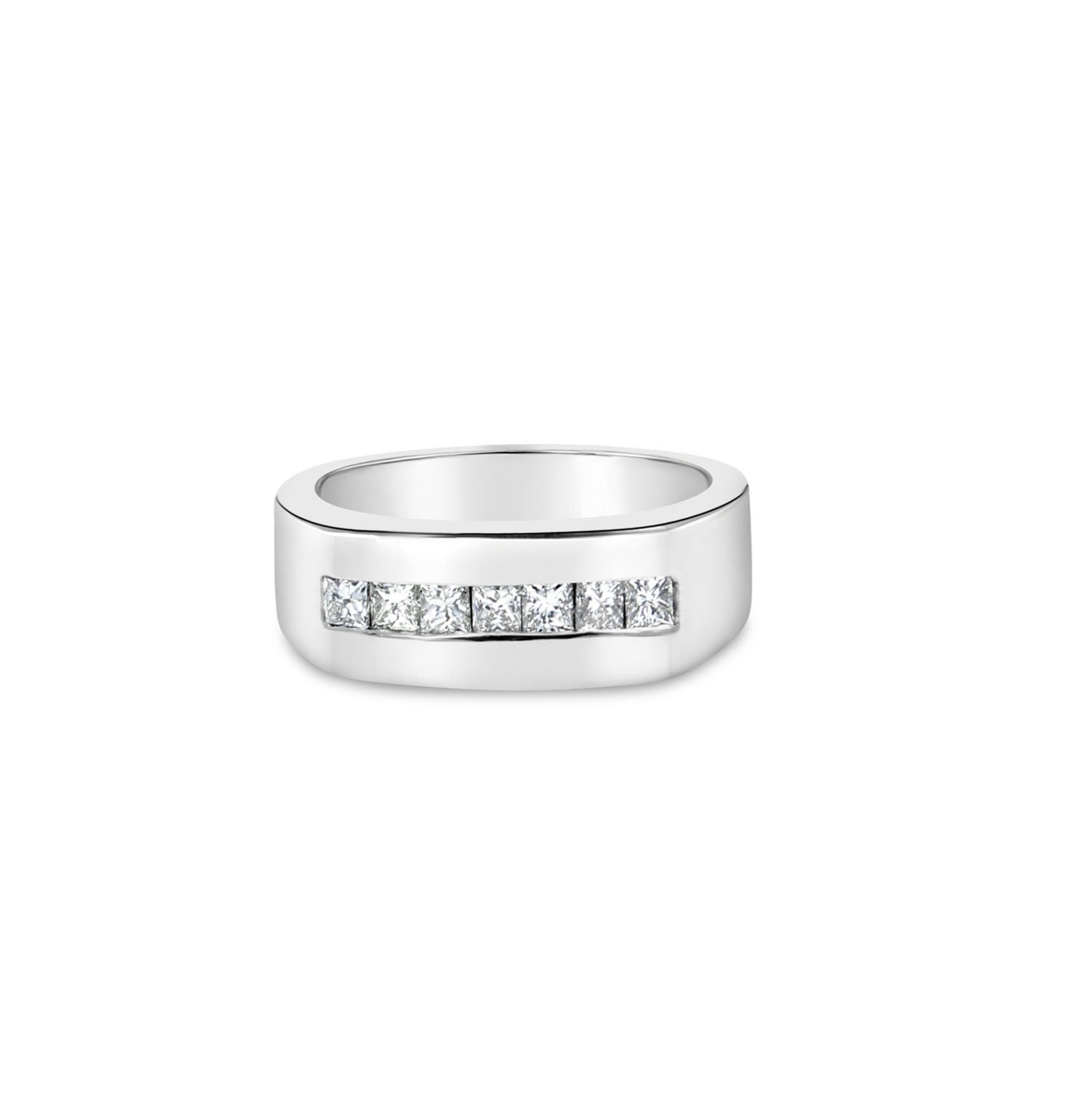 0.66cttw Princess Cut Wedding Band in 14k White Gold - Elegant Diamond Ring for Brides, Anniversaries & Special Occasions