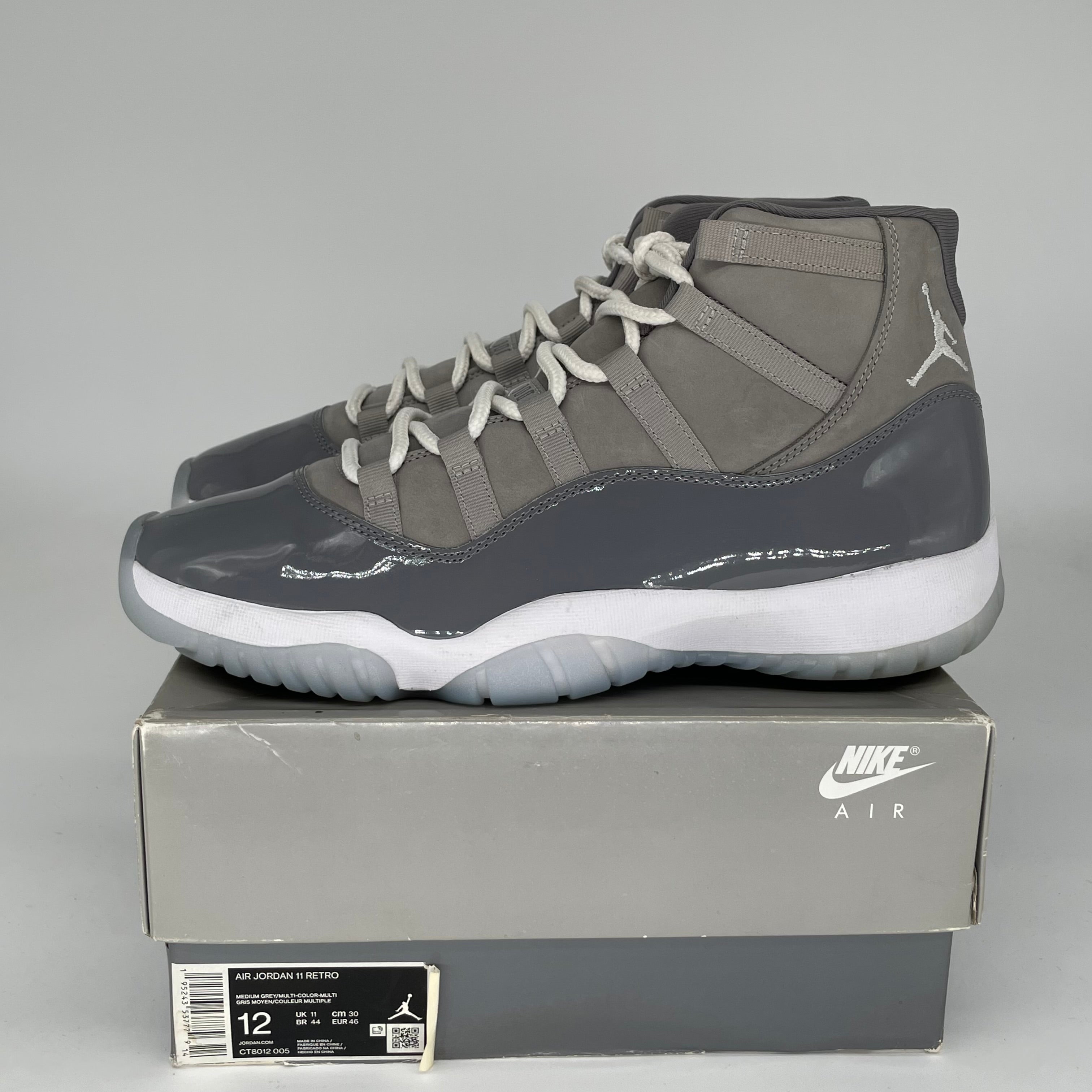 Original Air Jordan 11 Retro 'Cool Grey' Men's Basketball Shoes - Size 12 (CT8012-005) | Limited Edition Sneakers for Collectors & Streetwear Fashion