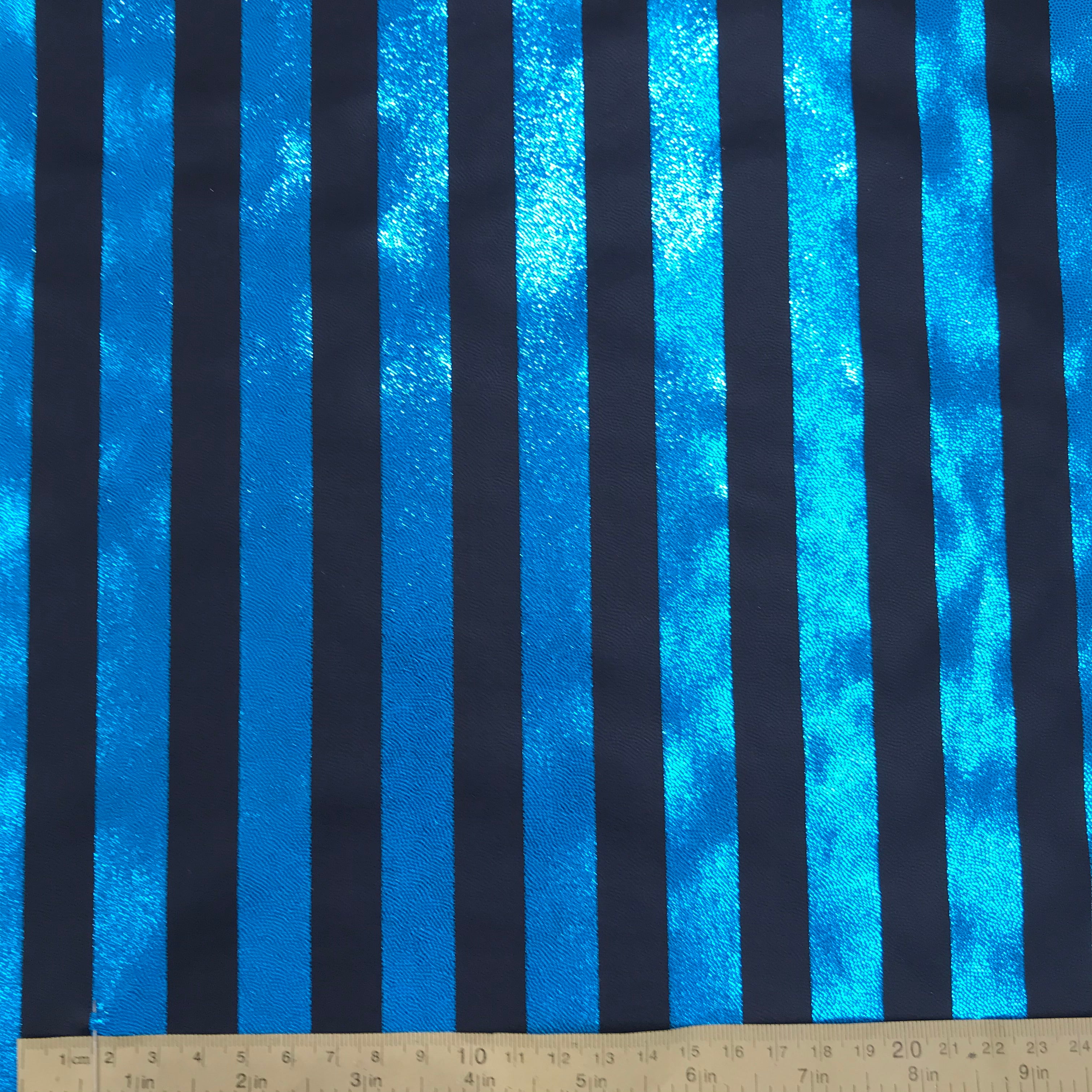Cabaret Stripe Metallic Fog Spandex Fabric - Stretchy Shiny Performance Material for Dancewear, Swimwear & Activewear - Perfect for Costumes, Leggings & Swimsuits