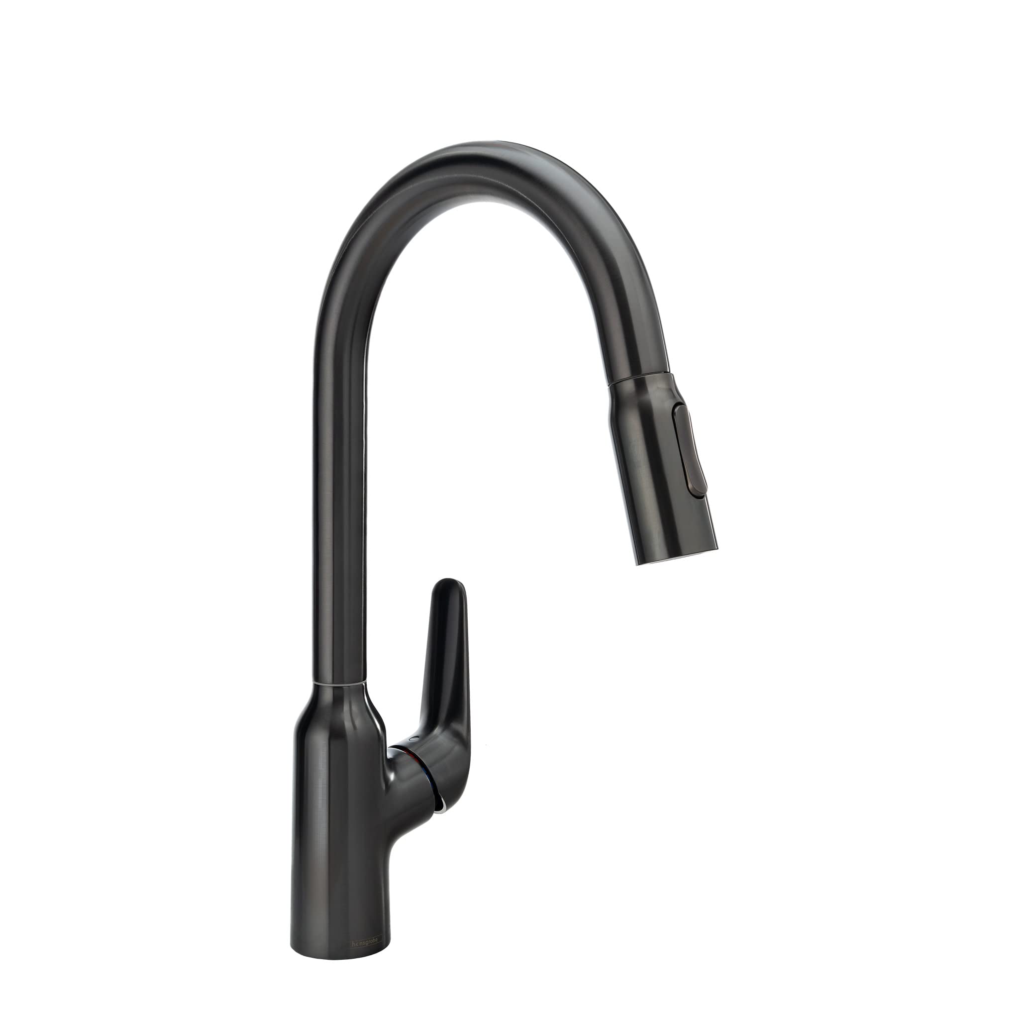 Hansgrohe Focus N Black High Arc Pull Down Kitchen Faucet with Sprayer - Brushed Black Chrome Finish (Model 71800341) - Perfect for Modern Kitchens, Restaurant Prep Areas & Commercial Sinks