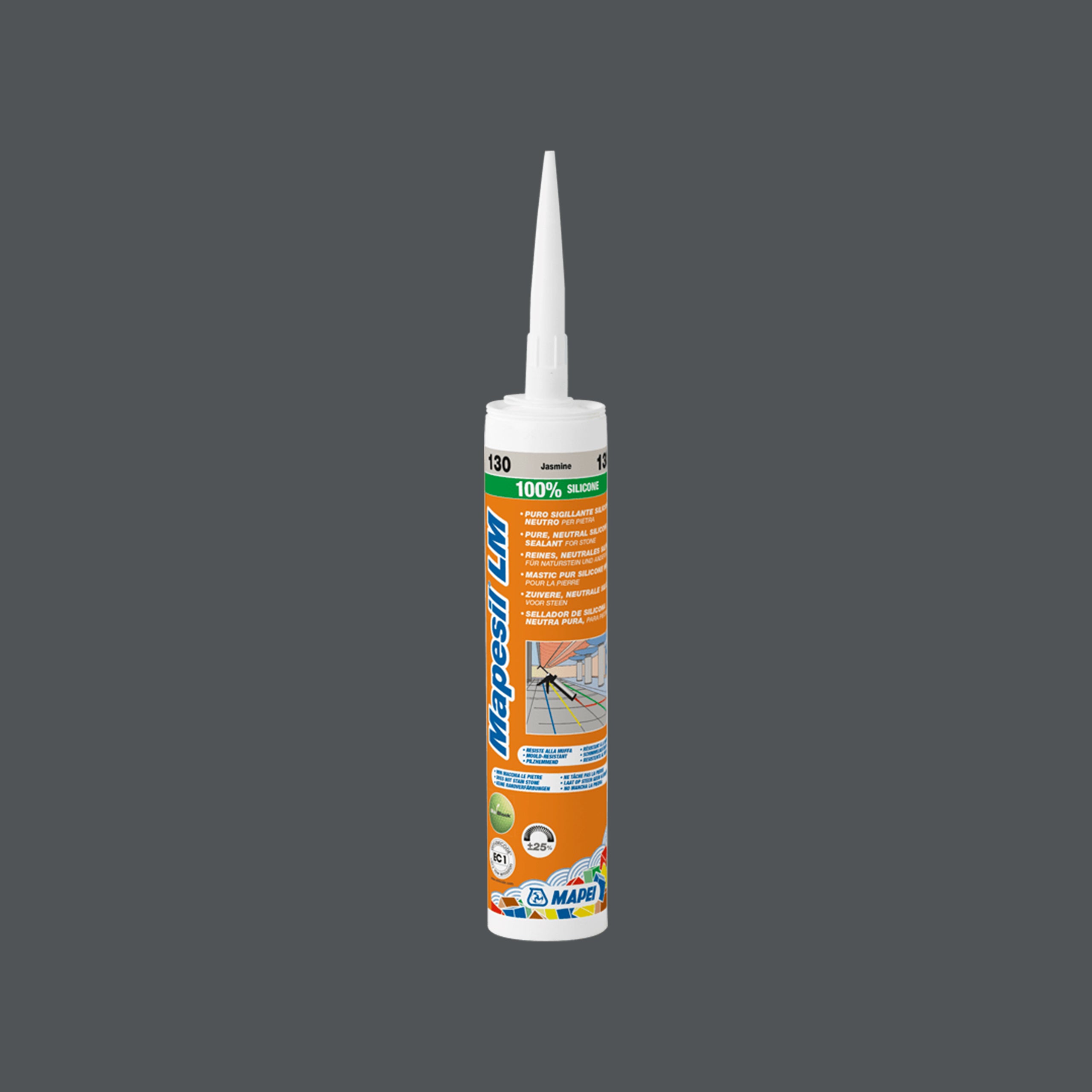 Mapei Silicone LM 114 310ml Anthracite - Premium Sealant for Bathrooms, Kitchens & Windows - Waterproof & Mold-Resistant Adhesive for Home Improvement Projects
