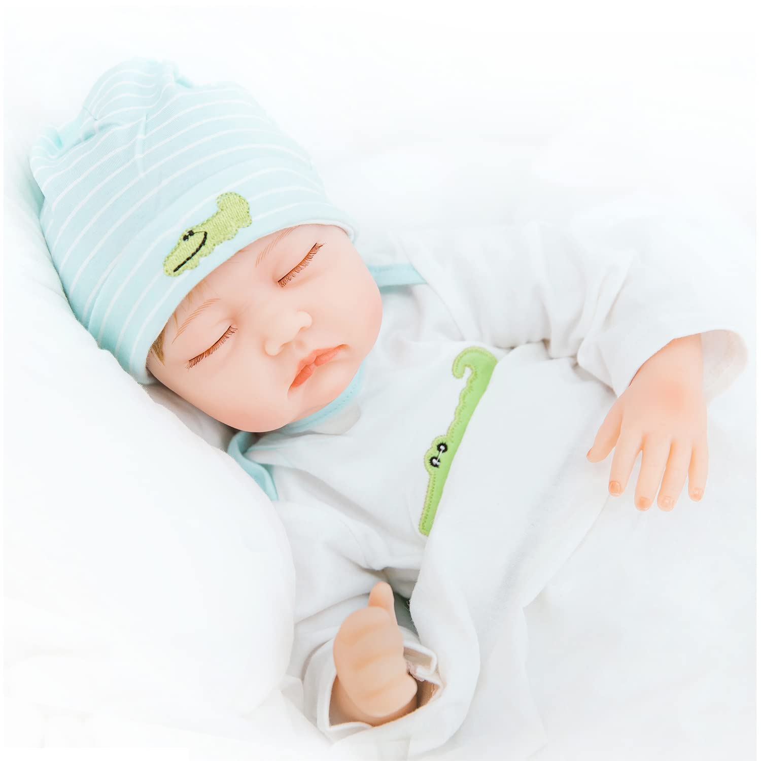 22 Inch Realistic Reborn Baby Boy Doll - Lifelike Weighted Soft Vinyl Doll with Outfit & Accessories Gift Set for Kids Age 3+ | Perfect for Pretend Play, Collecting & Therapy Use