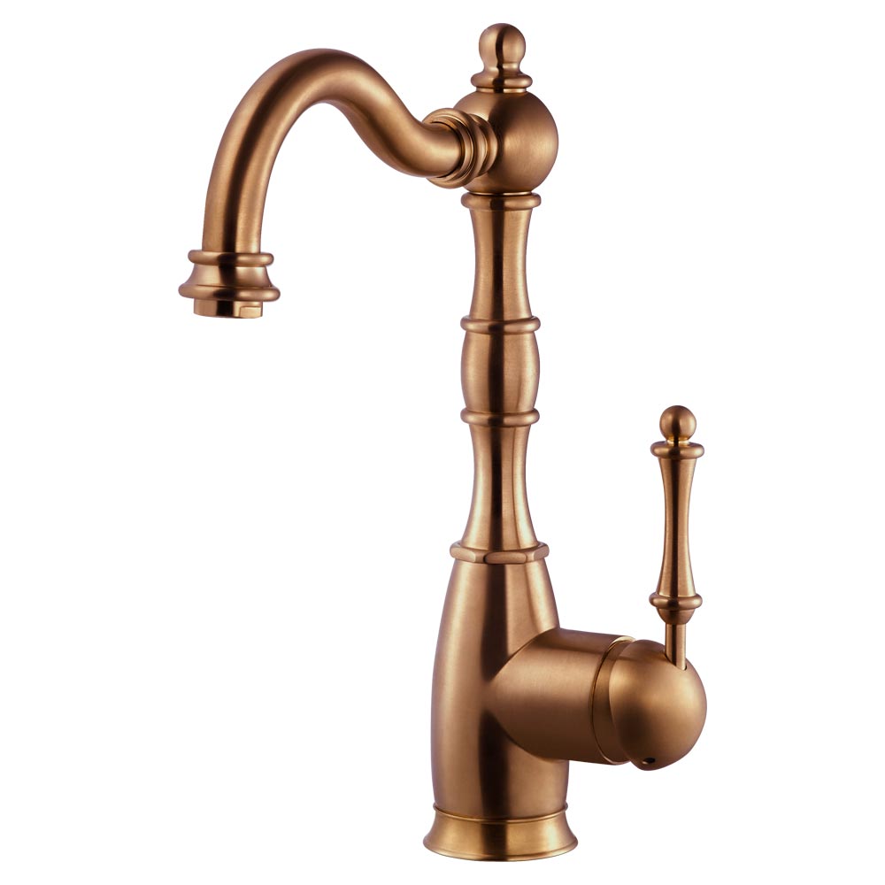 Hamat NOBR 4000 AC Traditional Brass Bar Faucet in Antique Copper - Vintage Style Water Tap for Home Bar, Kitchen Sink, or Commercial Use