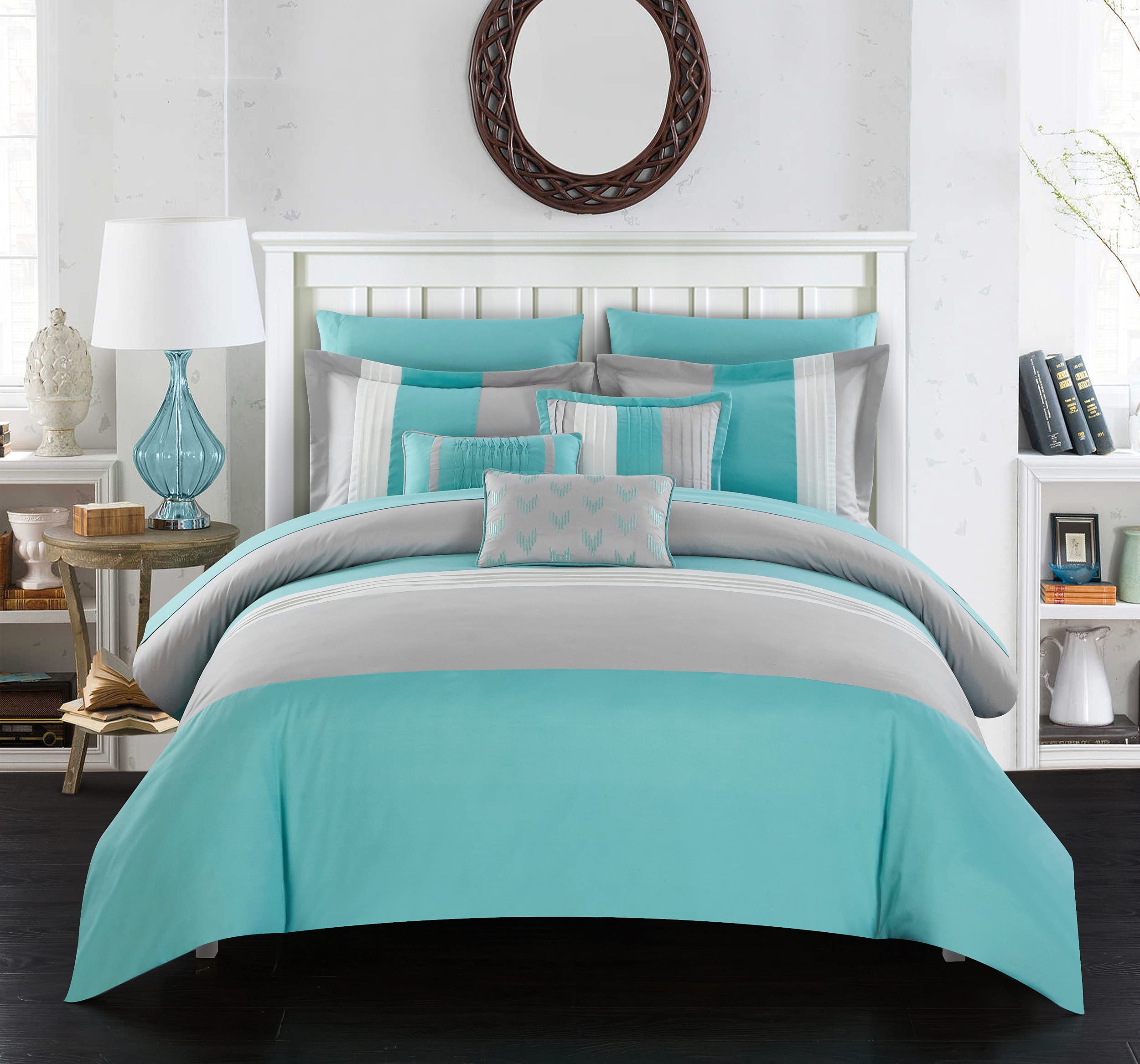Stylish Eyelet Comforter Set for Twin Bed - Turquoise Blue Bedding | Perfect for Guest Rooms, Dorms & Cozy Bedroom Decor