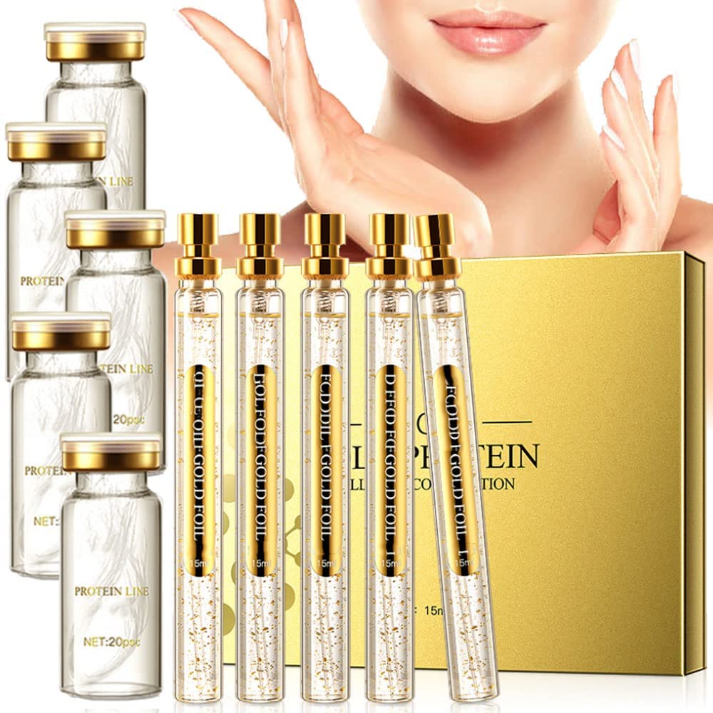 DIAXXH Instalift Korean Protein Thread Lifting Set - Soluble Collagen Threads & Nano Gold Essence for Face Lift (5 Bottles + 1 Set) | Non-Surgical Facelift, Wrinkle Reduction & Skin Tightening | Perfect for Anti-Aging, At-Home Skincare & Professional Treatments