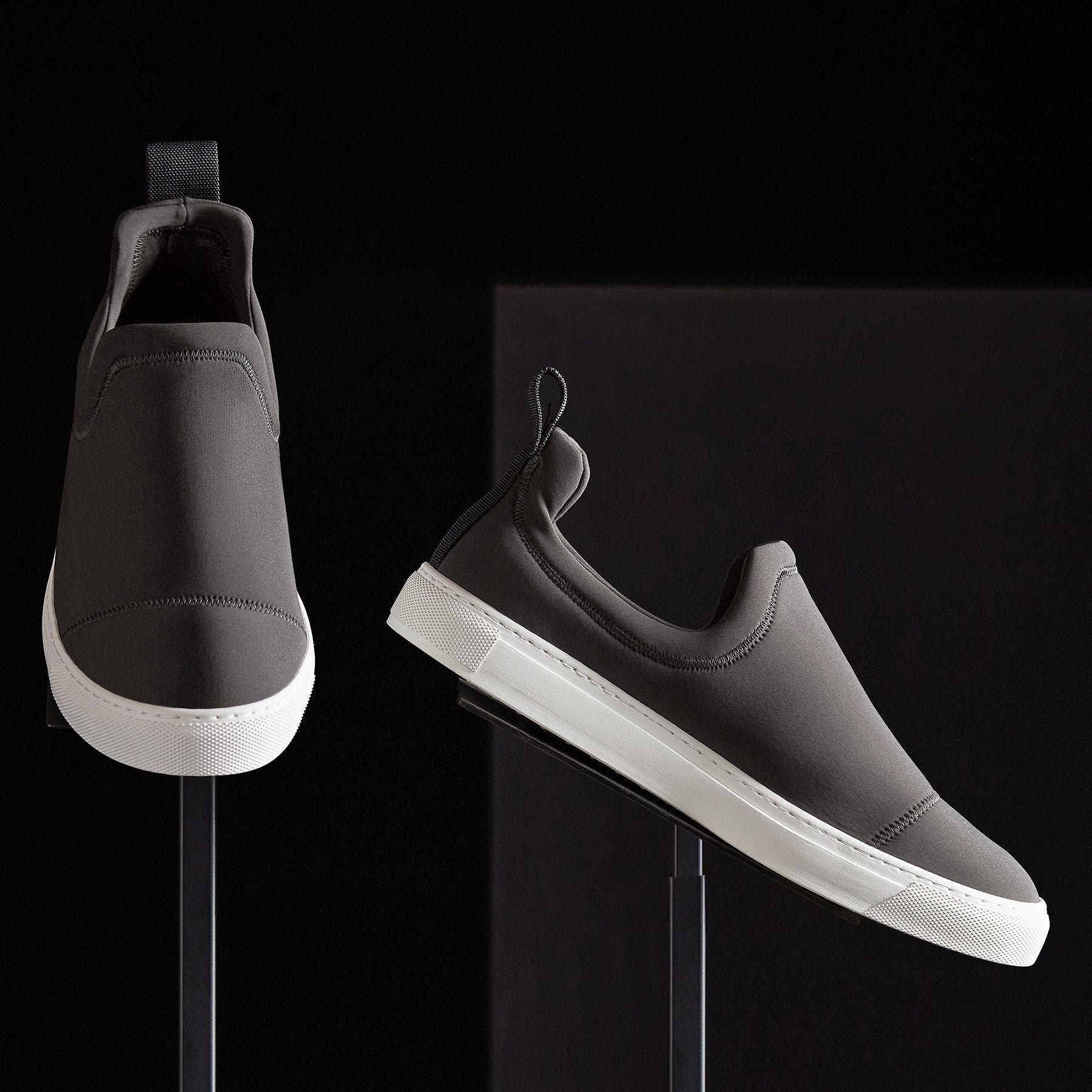 Men's Zuma Scuba Slip-On Sneakers in Carbon Grey - Comfortable Water-Resistant Casual Shoes for Walking, Travel & Everyday Wear
