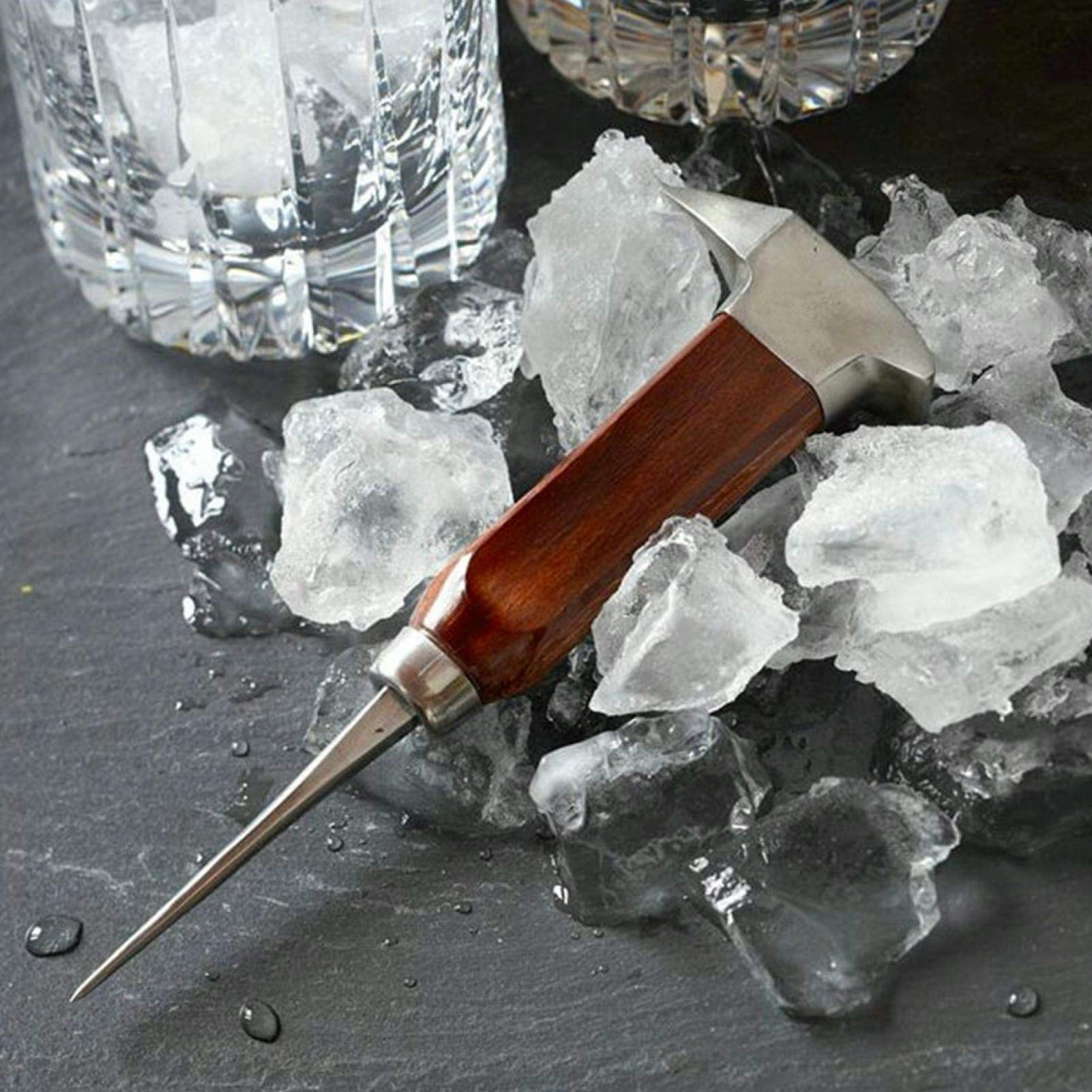 Premium Bartender Ice Cone - Stainless Steel Ice Pick with Ergonomic Safety Handle for Professional & Home Bars, Kitchen Use | Perfect for Cocktail Making, Crushing Ice, and Bartending Accessories
