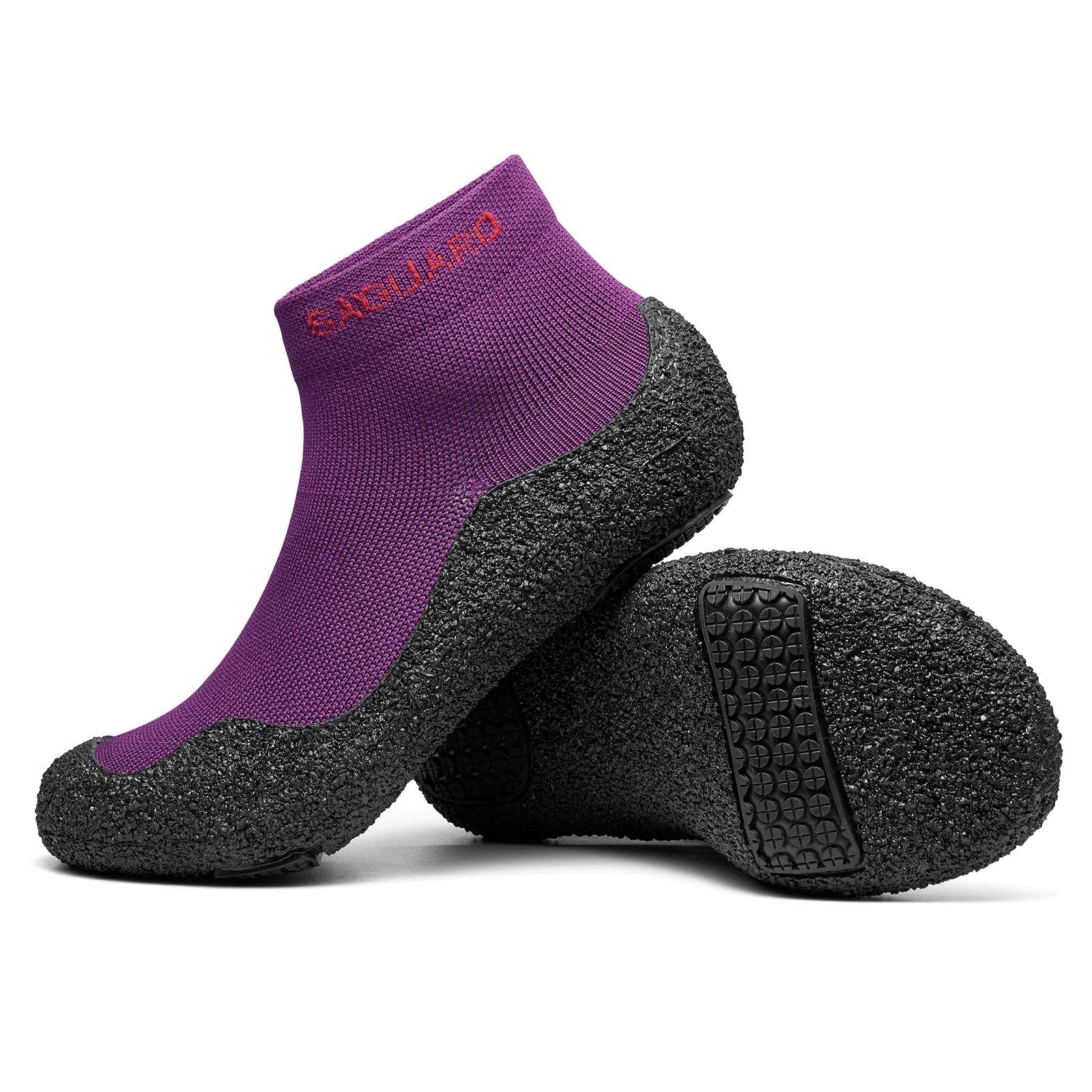 SAGUARO Women's Barefoot Water Shoes - Non-Slip Yoga Socks with Breathable Mesh for Beach, Pool, Pilates & Indoor Workouts | Lightweight & Portable Aqua Shoes
