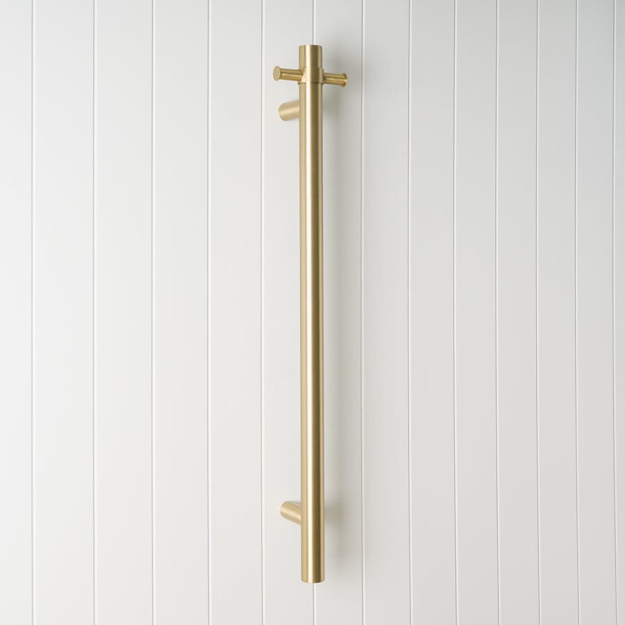 Premium Heated Towel Rail in Brushed Brass - Warm & Dry Bath Towels Fast - Perfect for Bathroom, Spa & Luxury Home Use