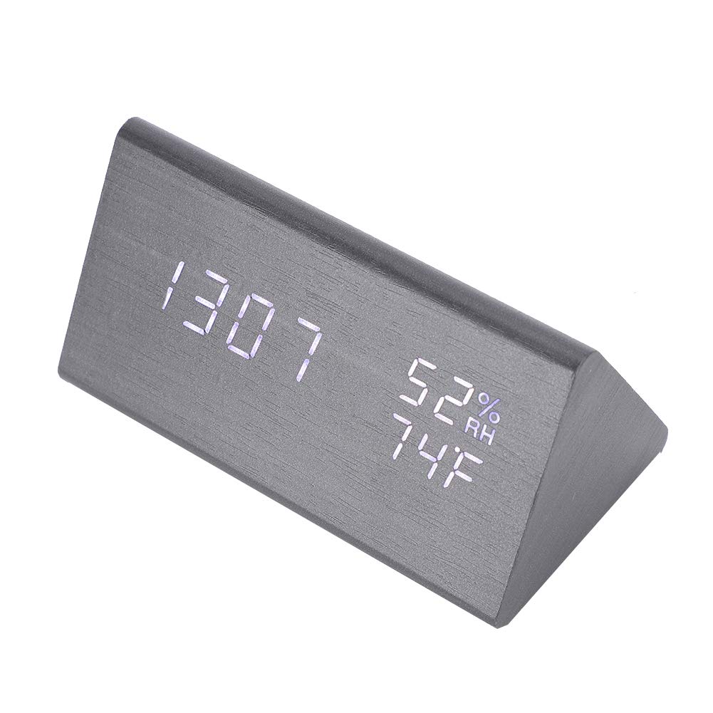 TOPINCN Wooden Digital Alarm Clock with LED Display - Modern Desk Clock for Office, Bedroom, Nightstand & Home Decor | Silent Non-Ticking, Battery Powered, Easy-to-Read Display