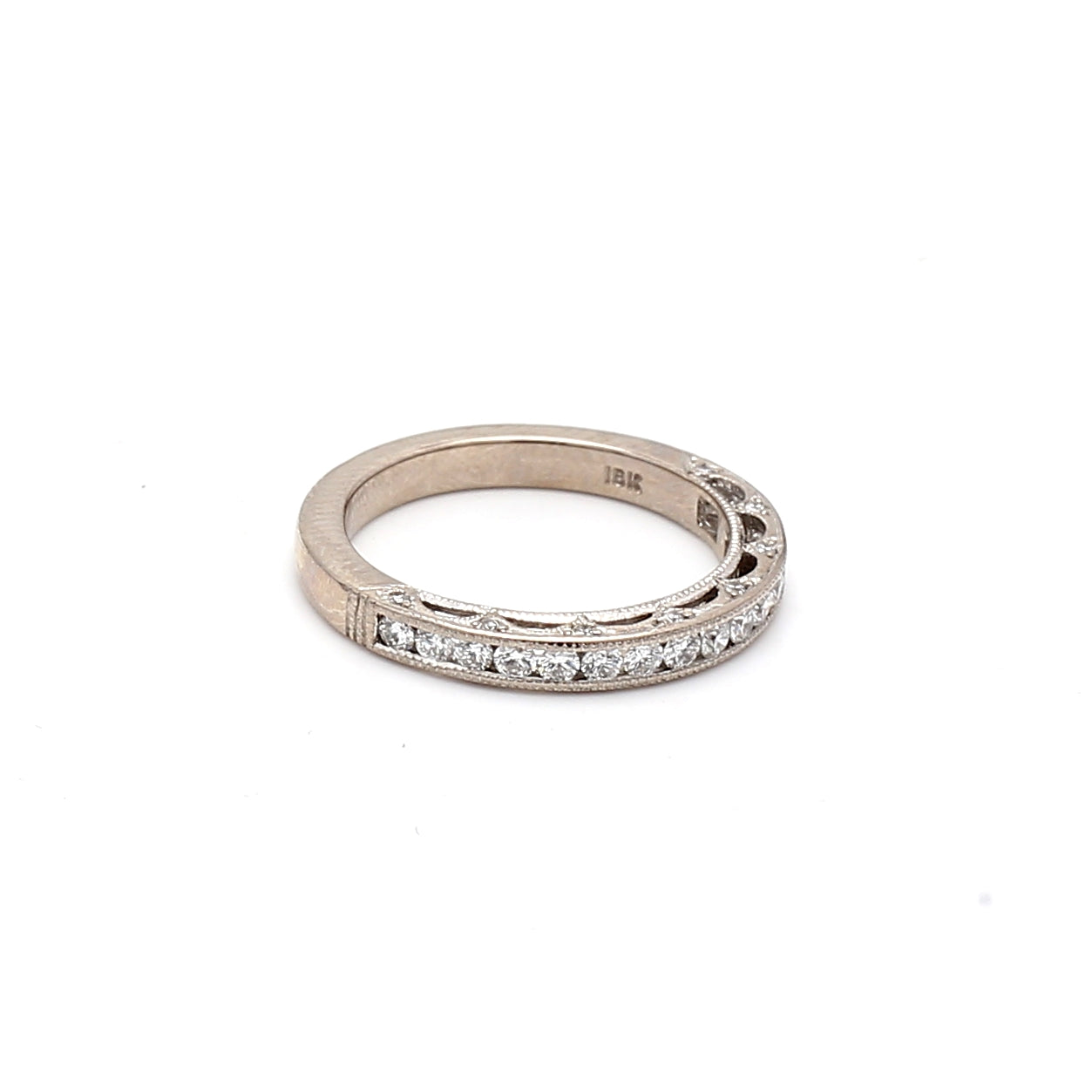 0.52 Carat Round Brilliant H VS1 Diamond 18K White Gold Wedding Band Ring for Women - Elegant Bridal Jewelry, Anniversary Gift, Engagement Ring Alternative (Perfect for Proposals, Vow Renewals & Special Occasions)