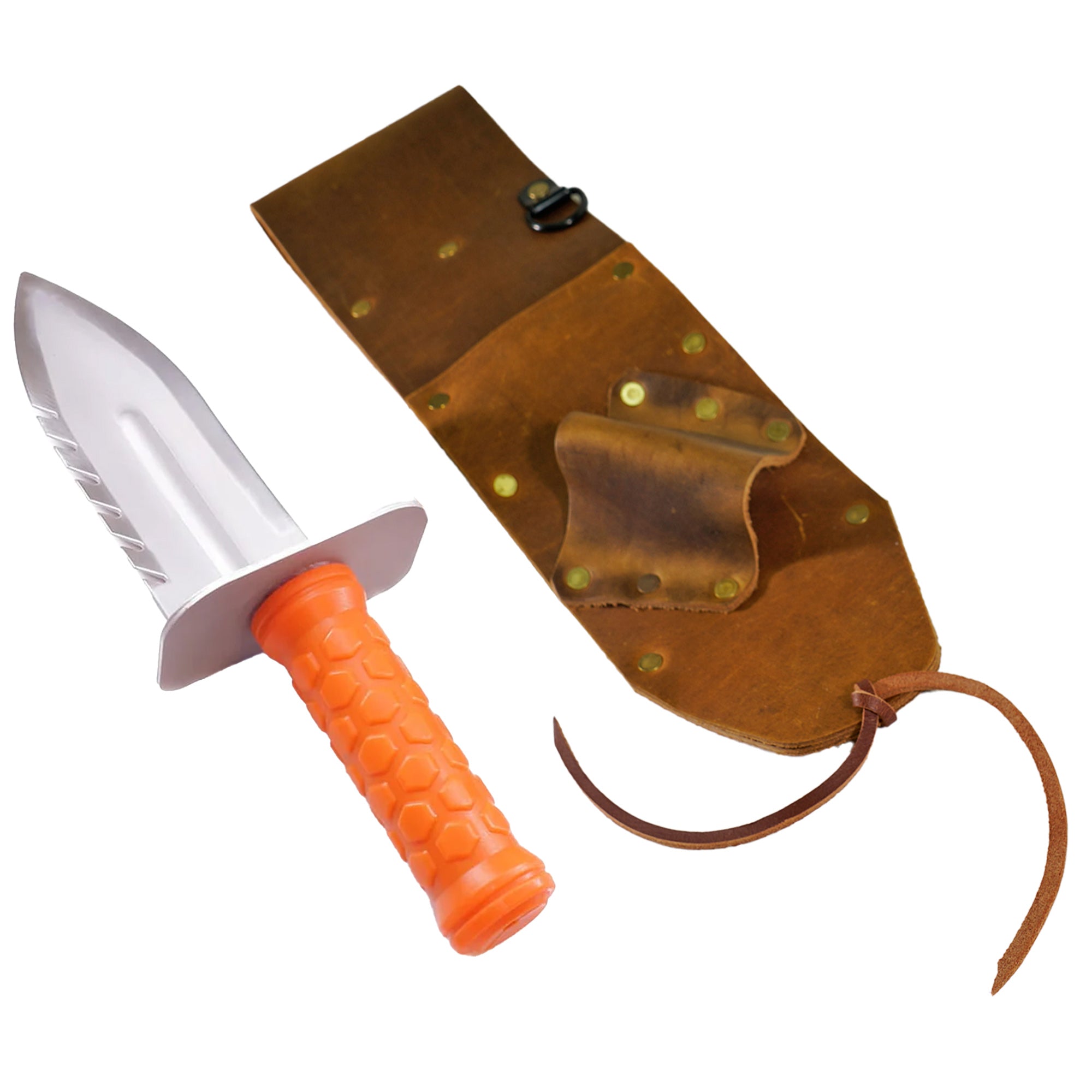 Premium Brown Leather Sheath for Left-Handed Users - Compatible with Quest Diamond Left Digger Tool - Perfect for Gardening, Camping & Outdoor Adventures