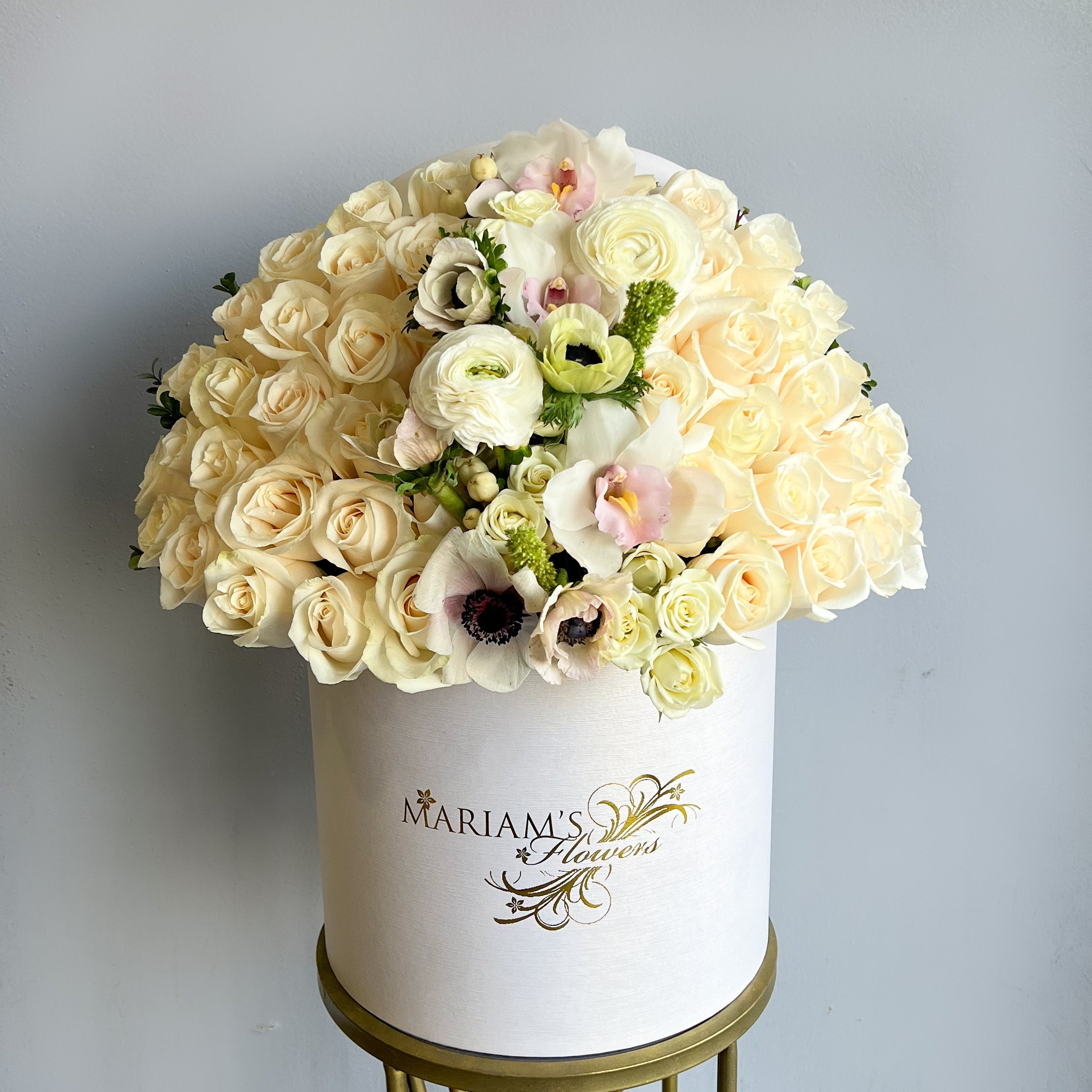 White Rose Classic Bouquet with Seasonal Fresh Flowers - Perfect for Weddings, Anniversaries & Romantic Gifts