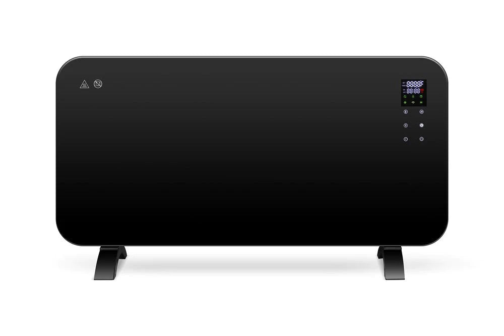 Sheffield Digital Glass Panel Heater - Energy Efficient Space Heater with Adjustable Thermostat & Timer - Perfect for Bedroom, Office, and Home Use