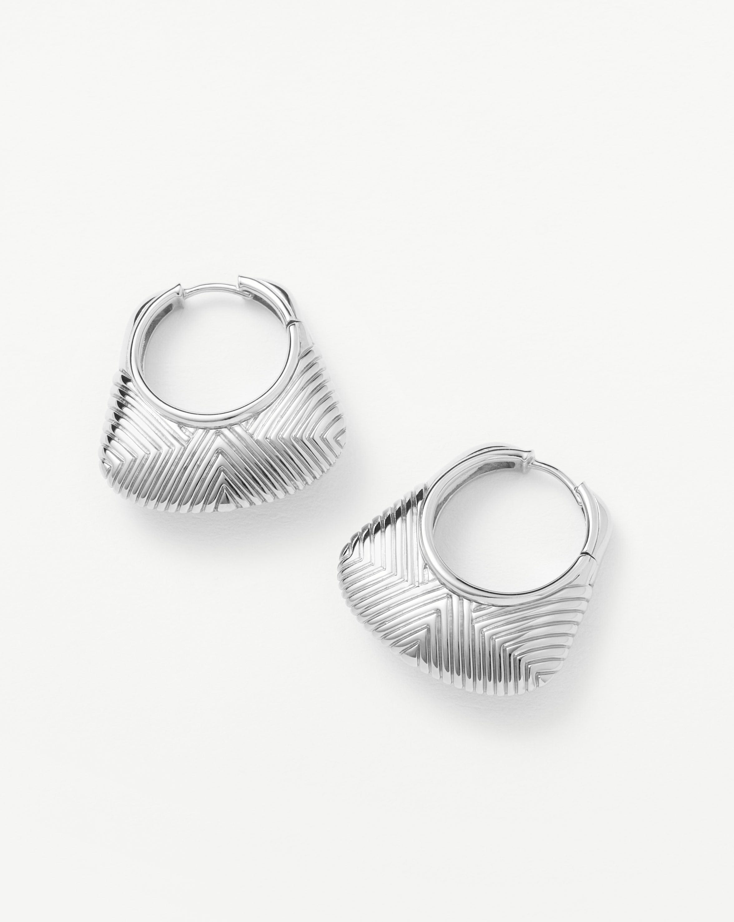Hera Ridge Hoop Earrings for Women - 14K Gold Plated Stainless Steel Dangle Earrings - Trendy Boho Chic Jewelry for Everyday Wear, Parties & Special Occasions