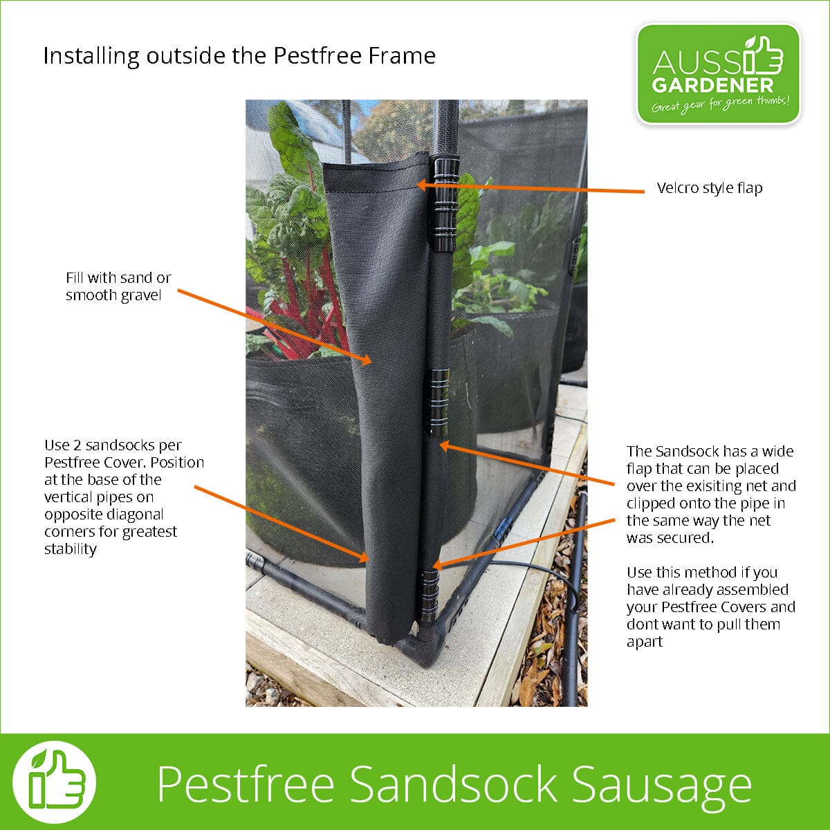 Pestfree Sandsock Sausage 2 Pack - Durable Sandbag for Flood Control, Home Protection & Outdoor Use
