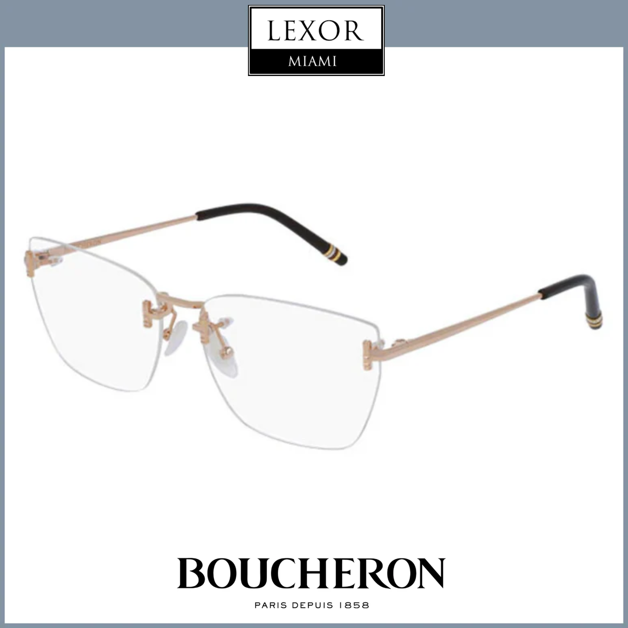 Boucheron BC019O 001 Women's Designer Eyeglasses Frames - Lightweight & Stylish for Work, Reading, and Everyday Wear