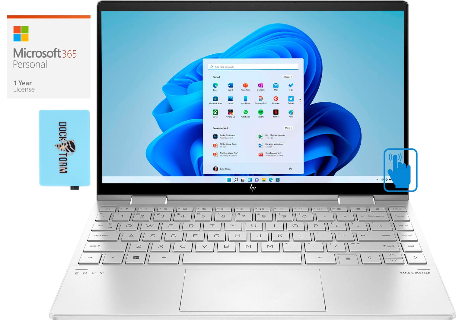 HP Envy x360 13m 2-in-1 Convertible Laptop - Intel Core i7-1195G7, 8GB RAM, 1TB SSD, 13.3