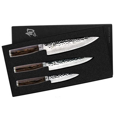 Shun Premier 3-Piece Starter Knife Set - High-Quality Japanese Chef Knives for Home Cooking, Slicing & Dicing - Perfect Gift for Kitchen Enthusiasts & Professional Chefs